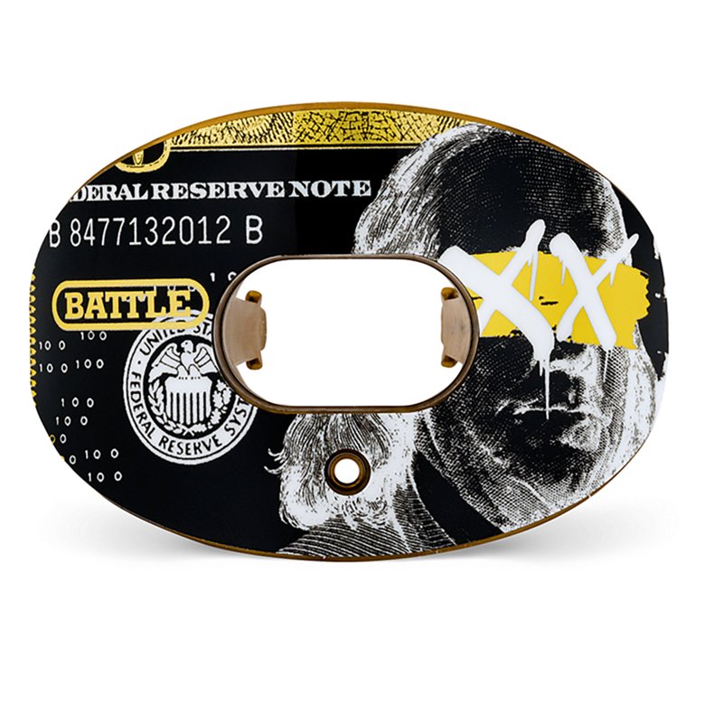 Battle Chrome Oxygen Benjamin XX Football Mouth Guard Black/Gold - Football Equipment at Academy Sports