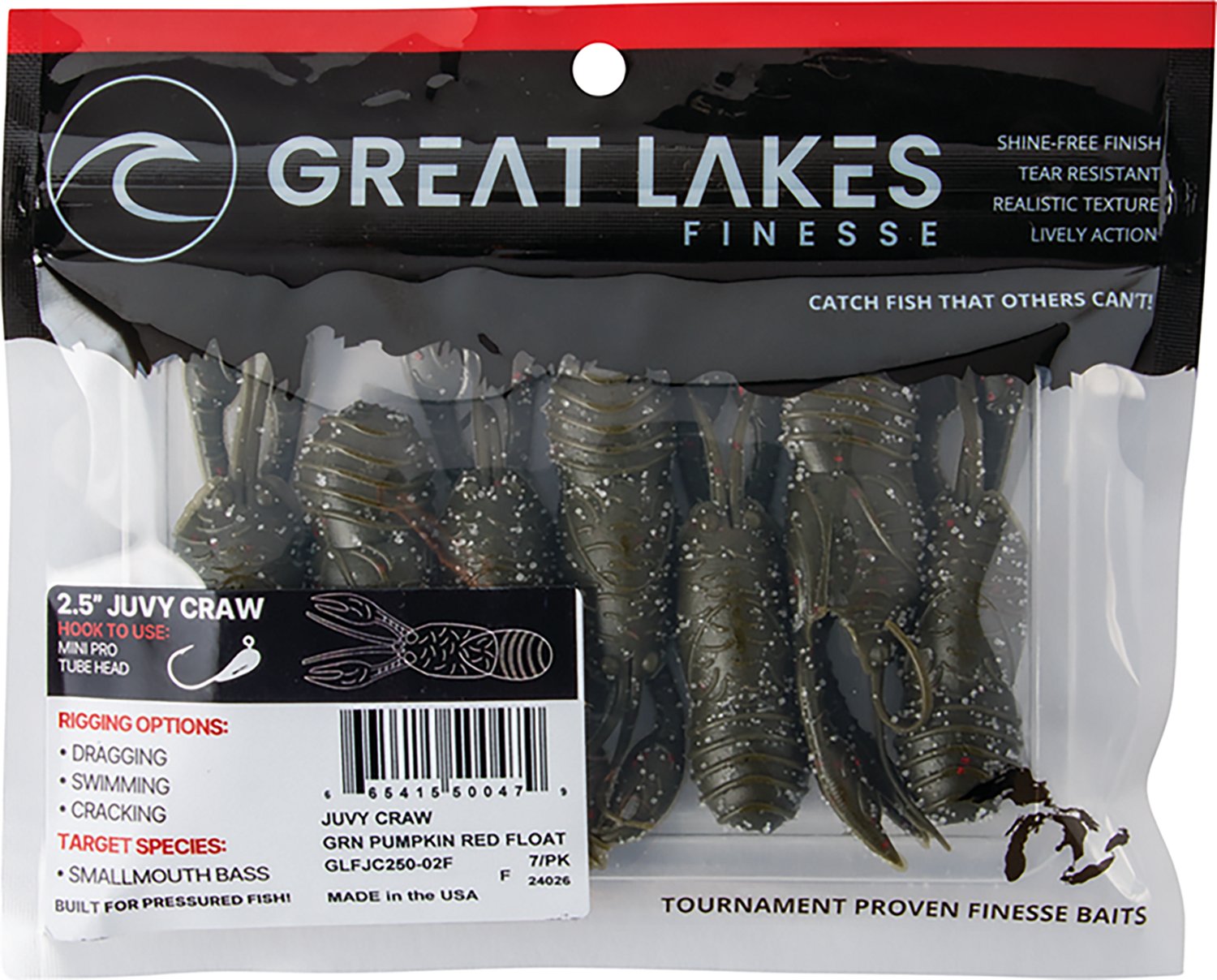 Great Lakes Finesse 2-1/2 in Juvy Craw Tube 7-Pack - view number 3