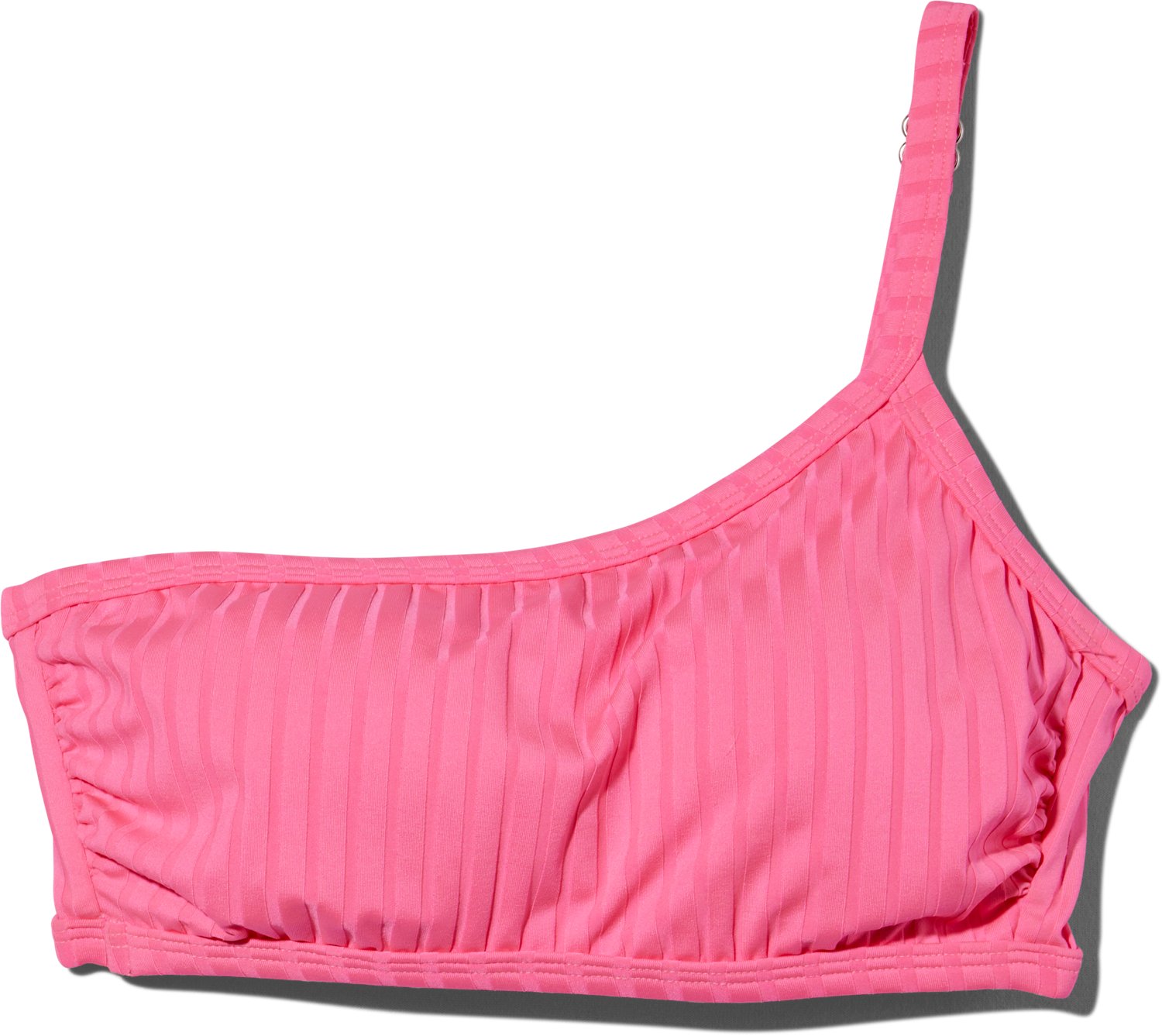 O'Rageous Juniors' Satin Rib Adjustable One Shoulder Bralette Swim Top - view number 1