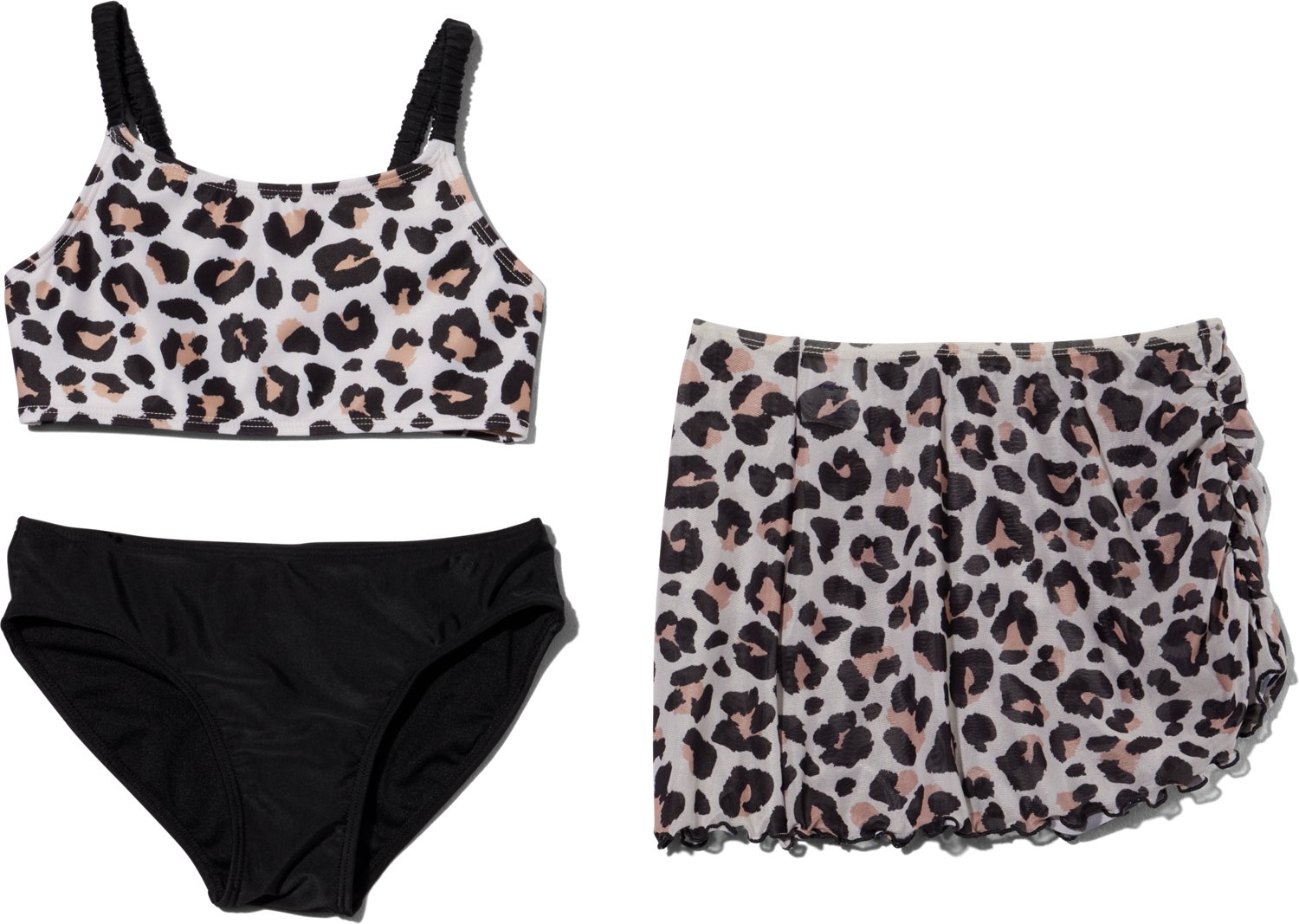 O'Rageous Girls' Spotty Leopard 2-Piece Swimsuit Skirt Set