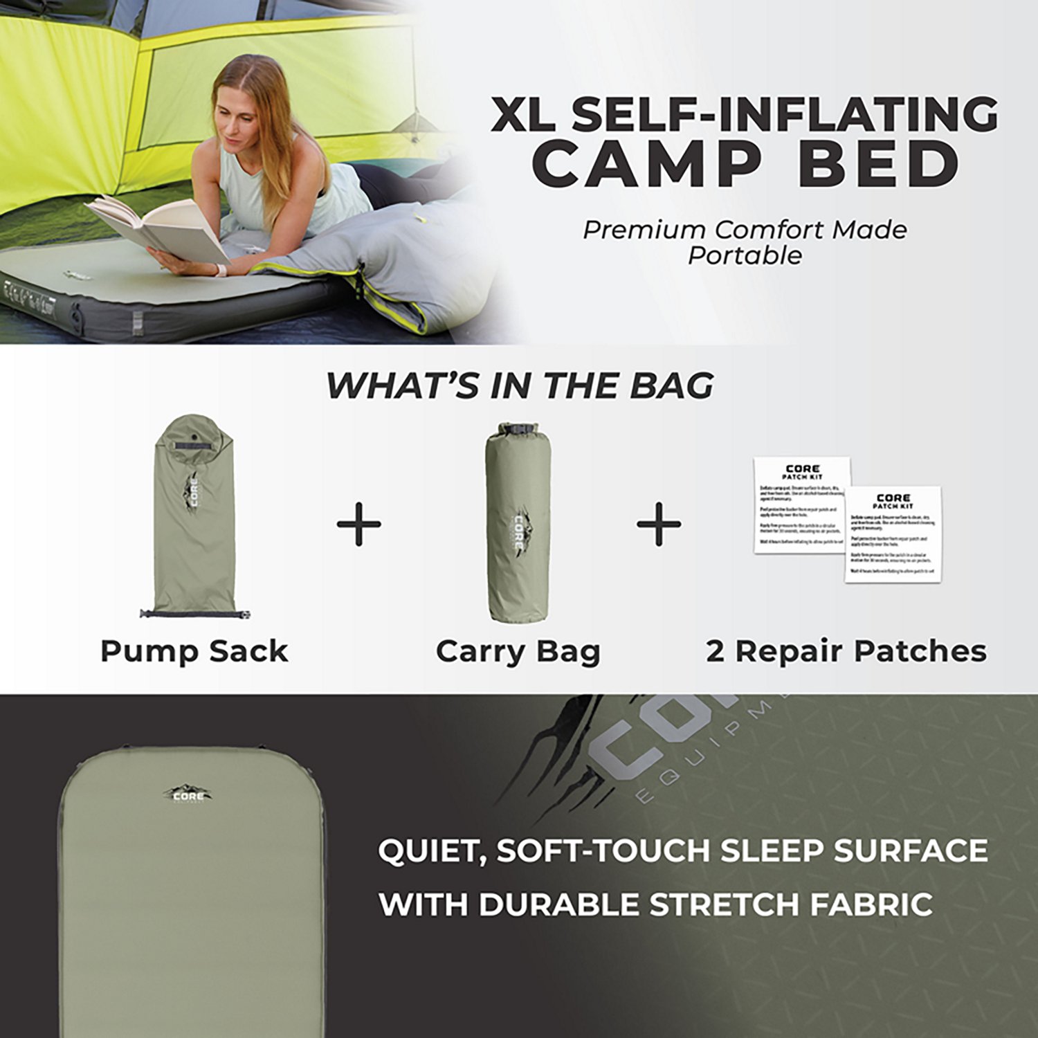 CORE Equipment 4 Season Self Inflating XL Camping Bed - view number 2