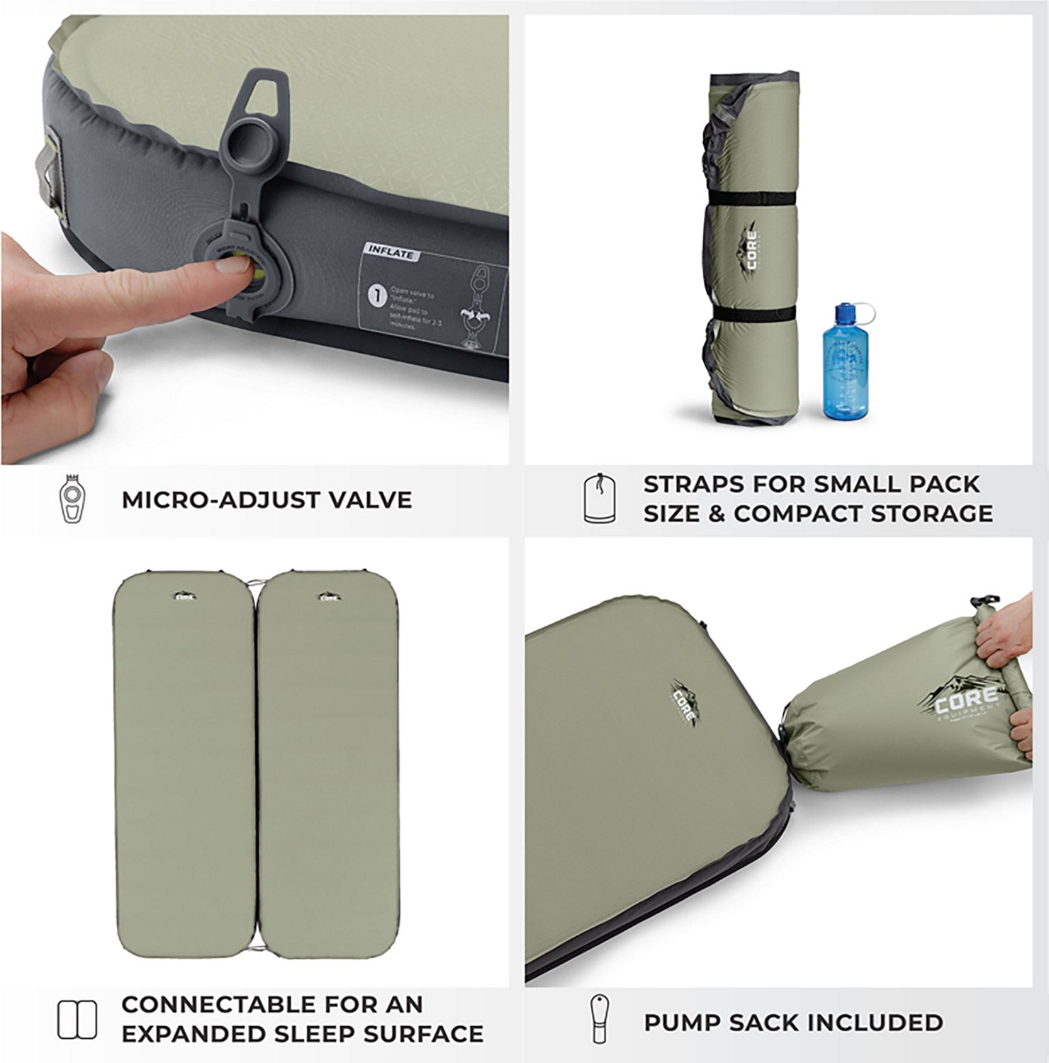 CORE Equipment 4 Season Self Inflating XL Camping Bed - view number 4
