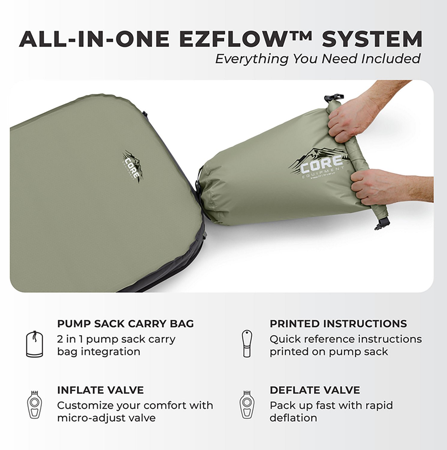 CORE Equipment 4 Season Self Inflating XL Camping Bed - view number 5