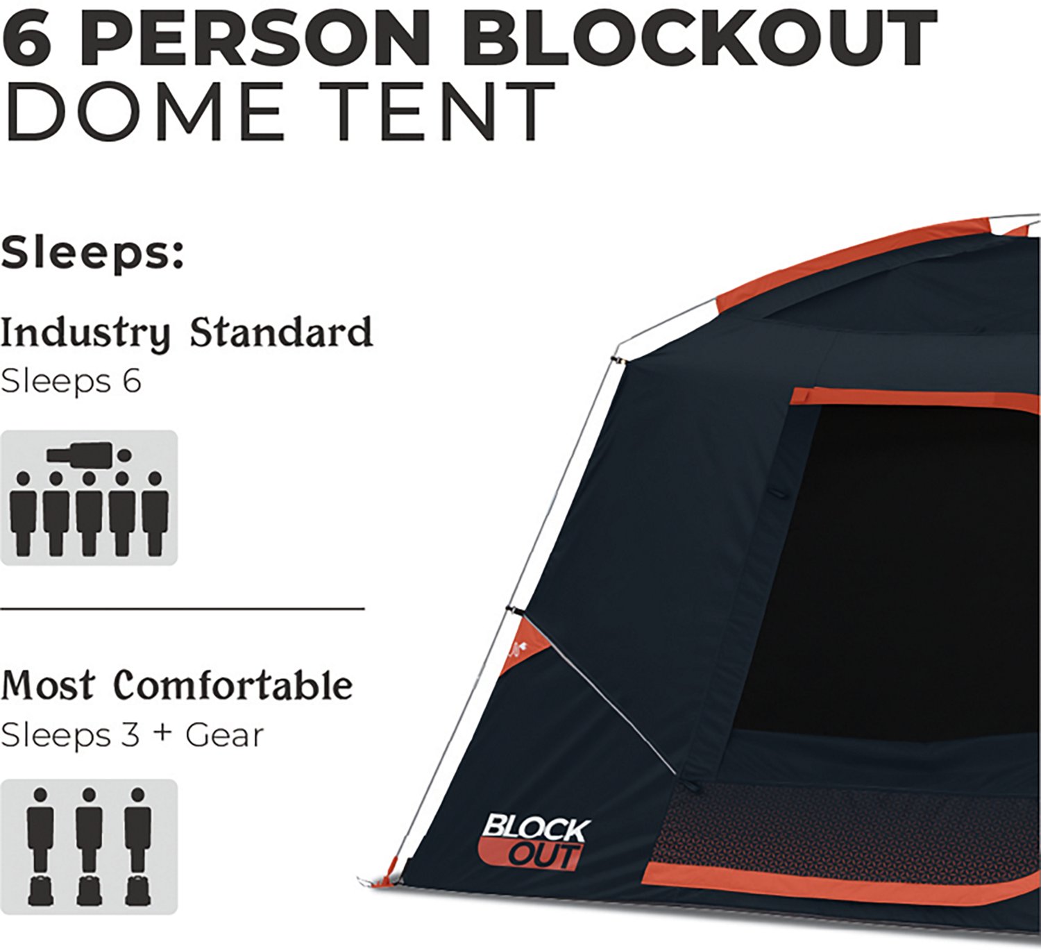 CORE Equipment Blockout 6 Person Dome Tent                                                                                       - view number 5