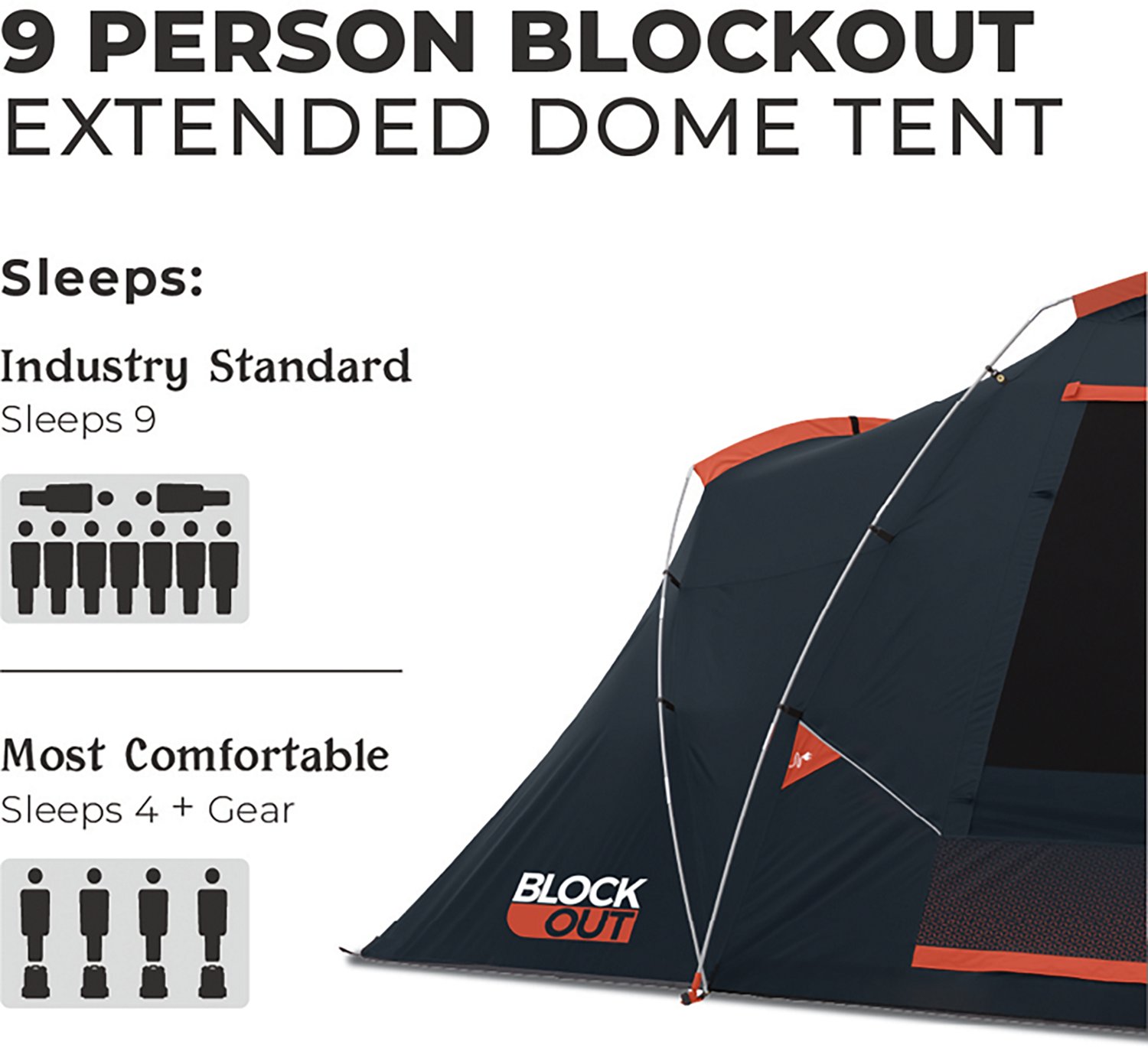 CORE Equipment Blockout 9 Person Dome Tent - view number 5