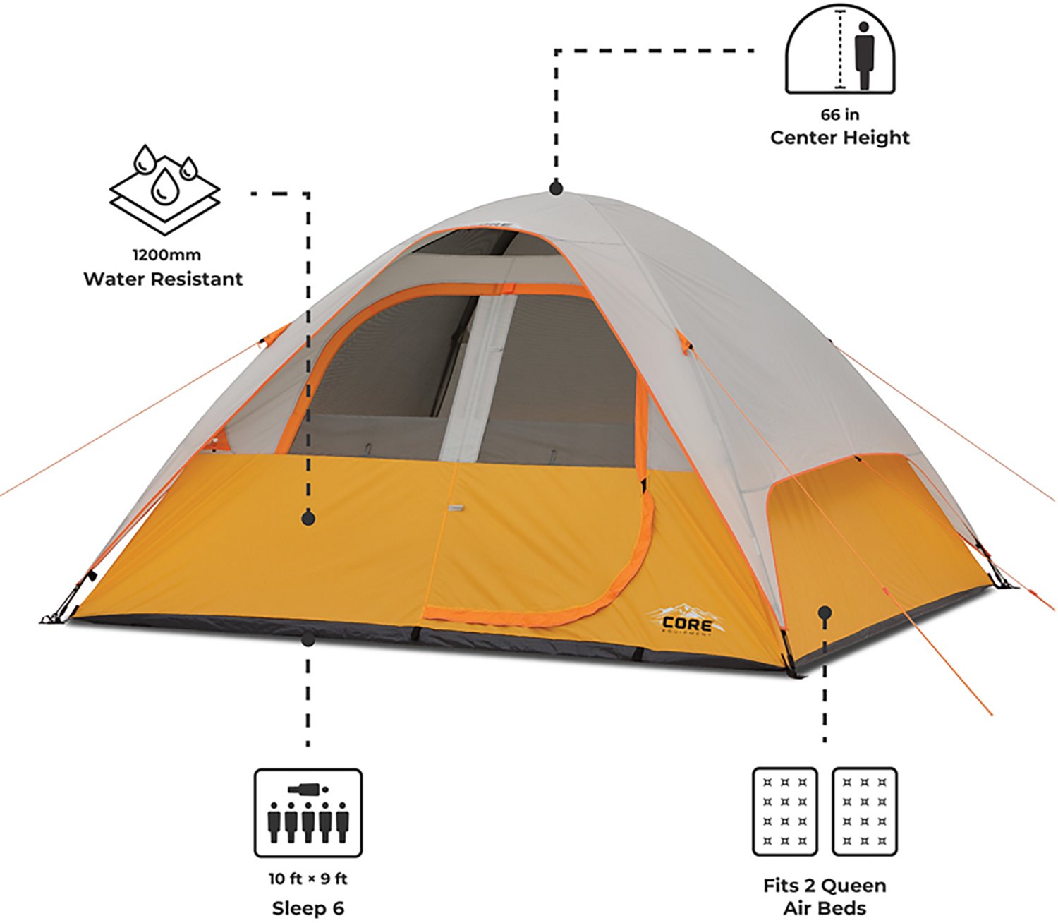 CORE Equipment 6 Person Dome Tent - view number 2