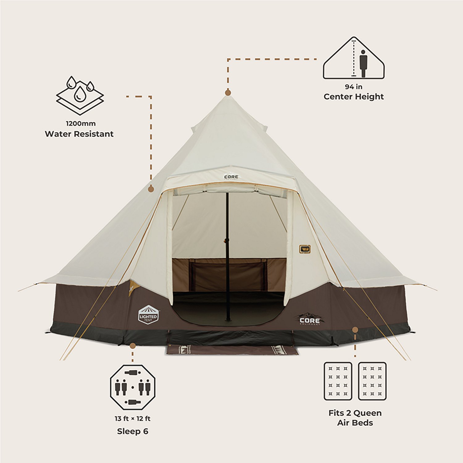 CORE Equipment 6 Person Bell Tent                                                                                                - view number 2