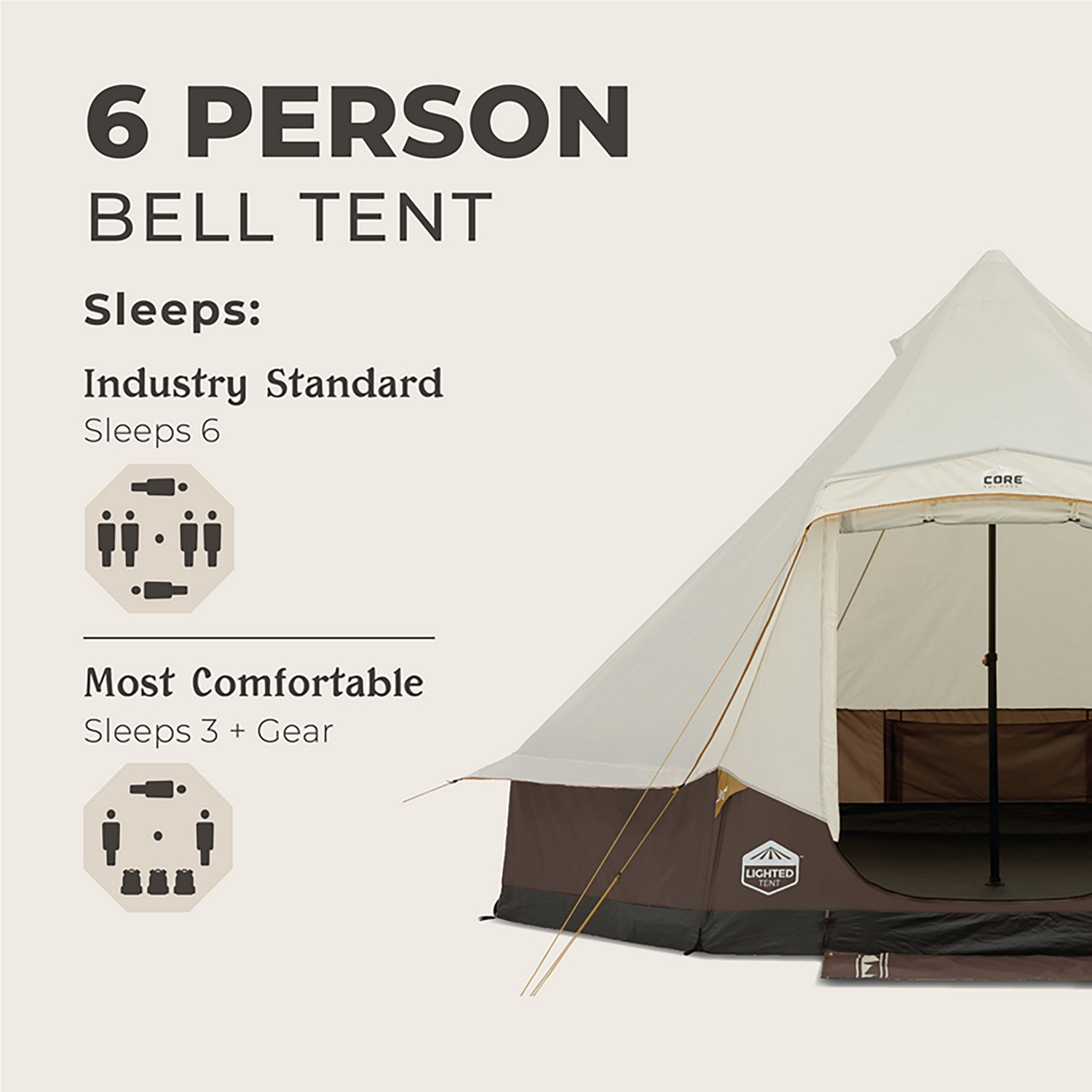 CORE Equipment 6 Person Bell Tent                                                                                                - view number 4