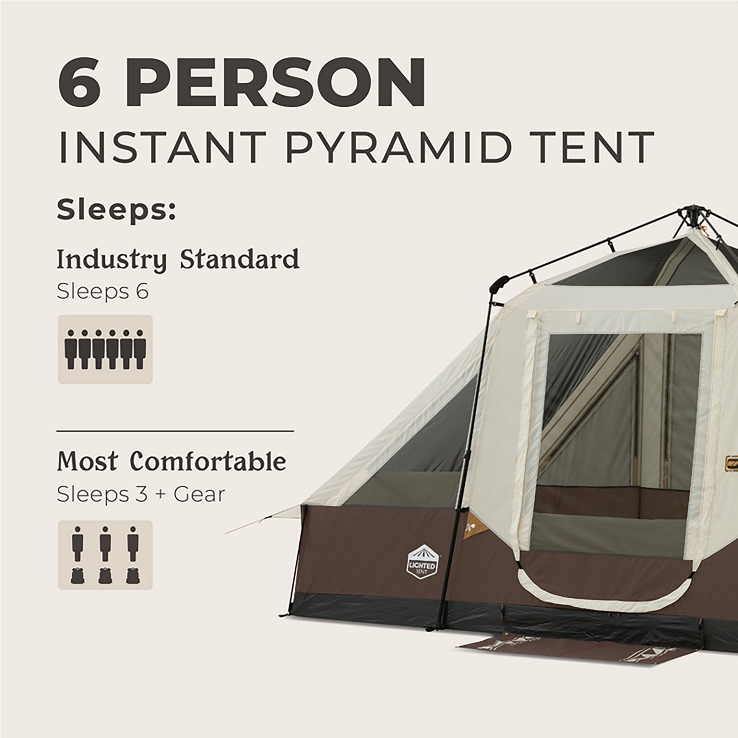 CORE Equipment Instant Pyramid 6 Person Cabin Tent                                                                               - view number 5