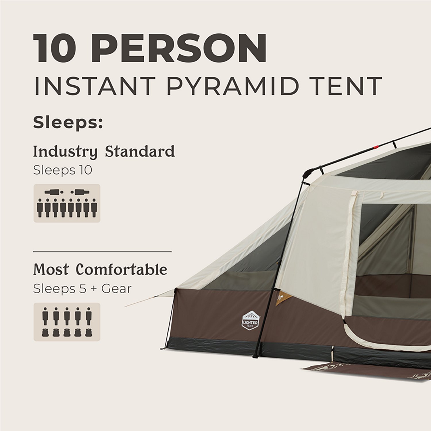 CORE Equipment Instant Pyramid 10 Person Cabin Tent                                                                              - view number 5