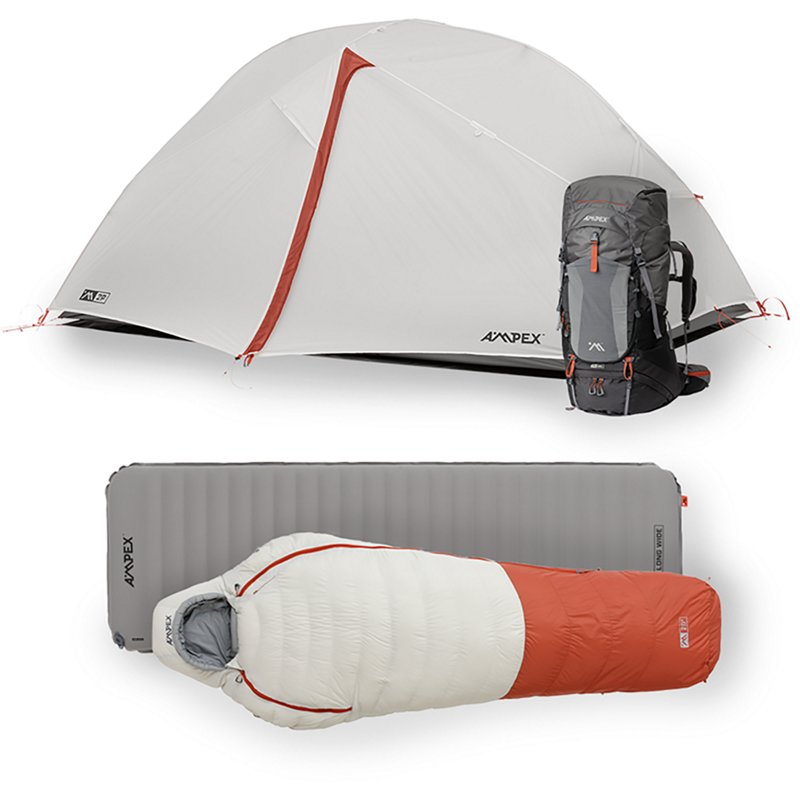 Ampex 2-Person Comfort Backpacking Kit XL Red - Family/Large Tents at Academy Sports