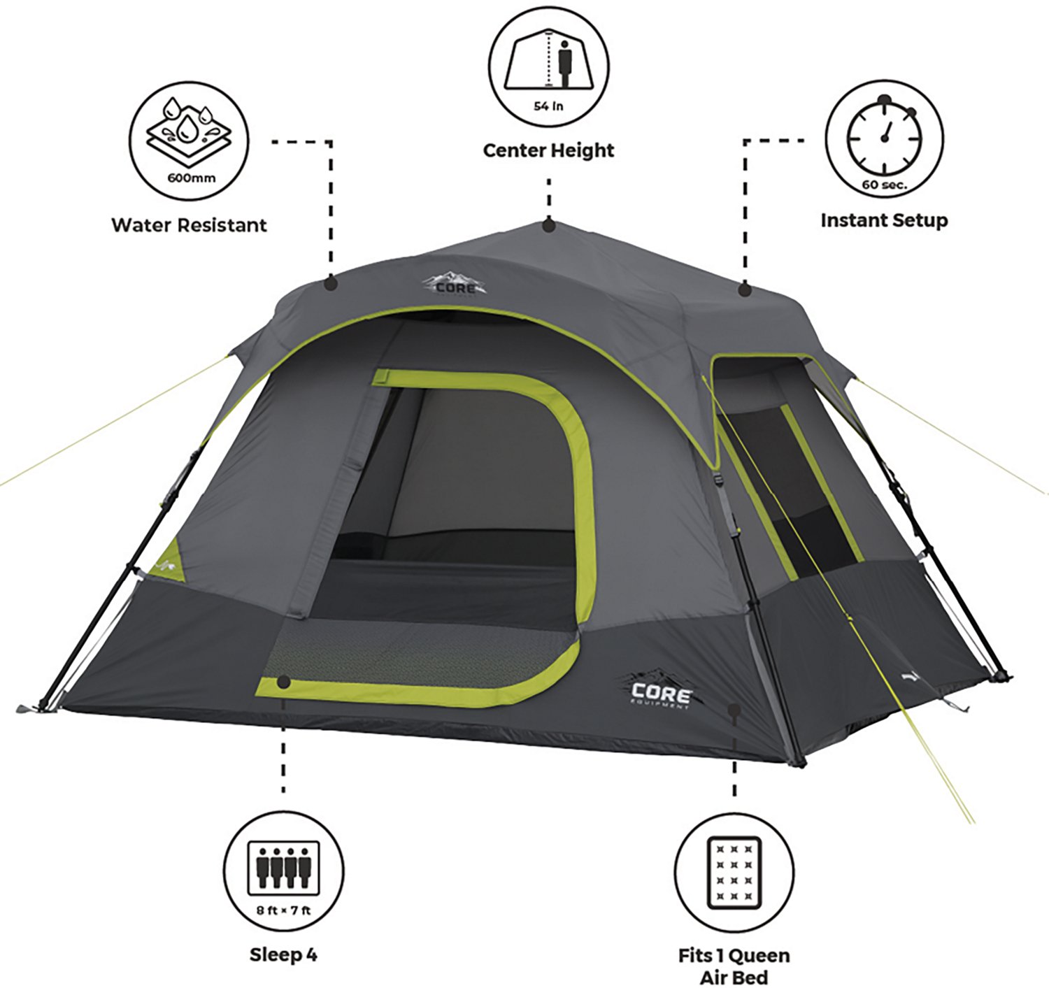 CORE Equipment 4-Person Tent Camp Combo 4-Piece Sansujyuku sansujyuku.com