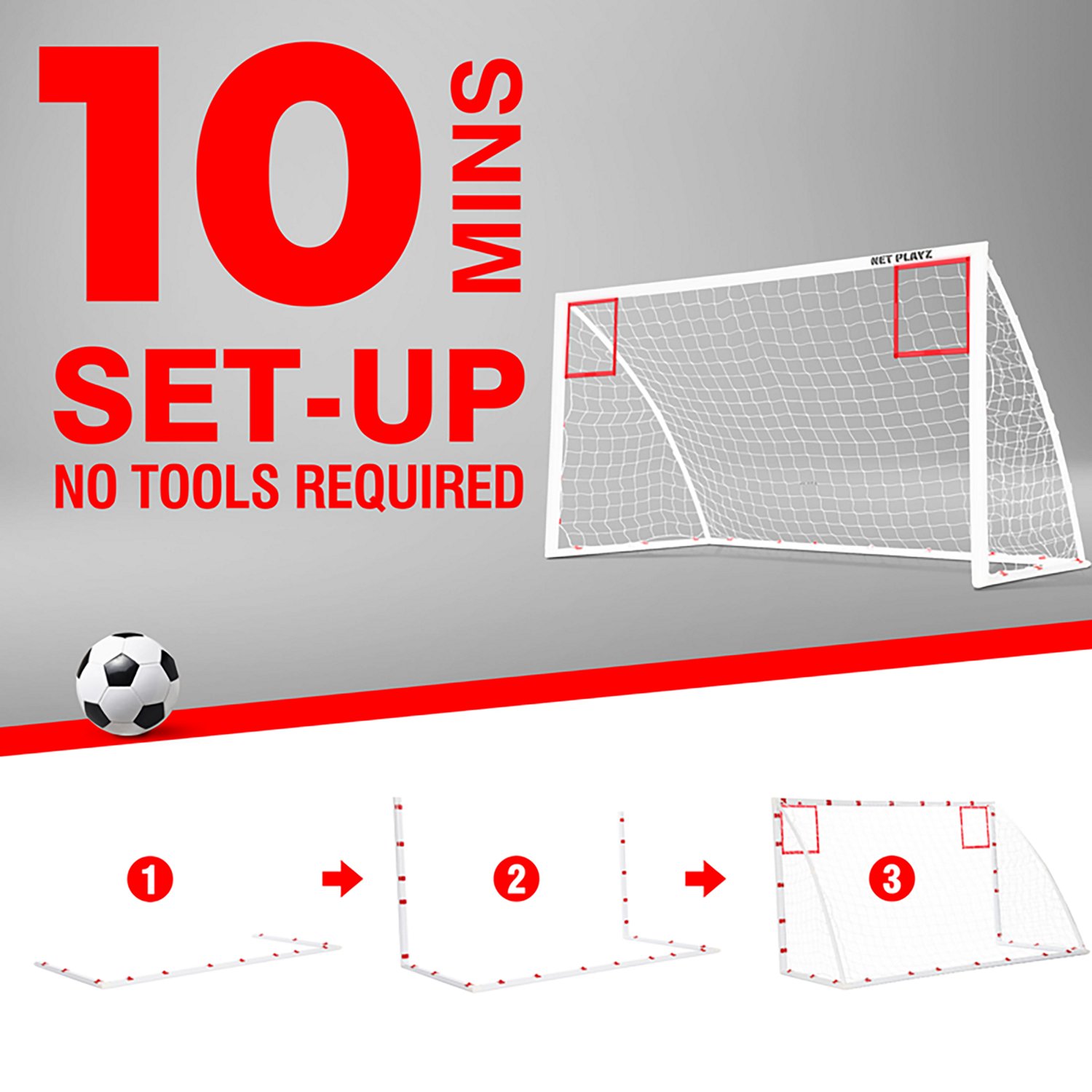 Net Playz 12x6 Foot PVC Soccer Goal with 2 Corner Targets  - view number 3