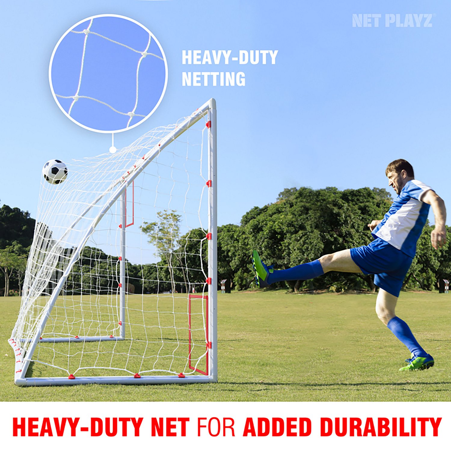 Net Playz 12x6 Foot PVC Soccer Goal with 2 Corner Targets  - view number 6