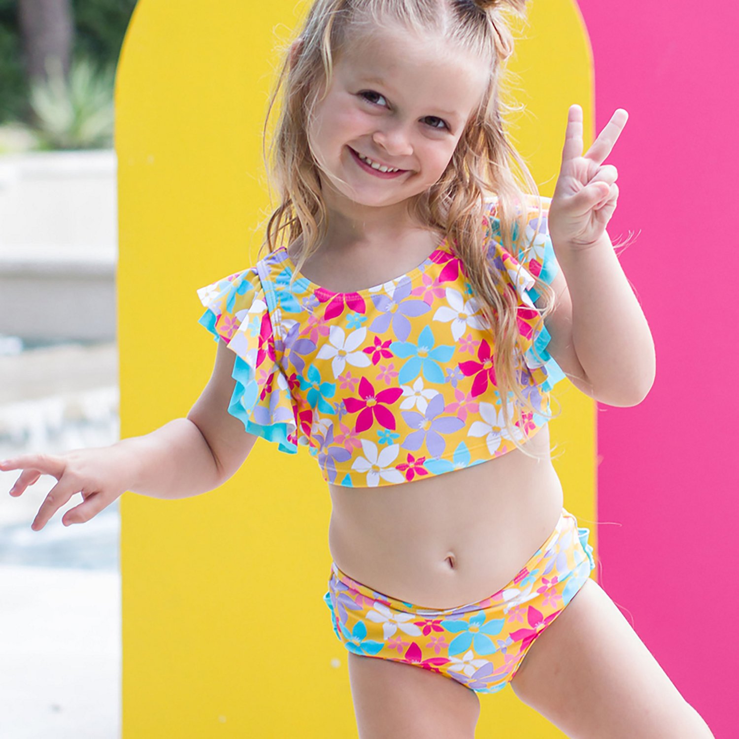 RuffleButts Girls' Butterfly Tankini Swimsuit - view number 2