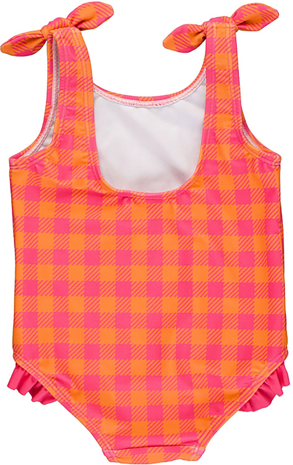 RuffleButts Girls' Gingham Tie Shoulder One-Piece Swimsuit - view number 2