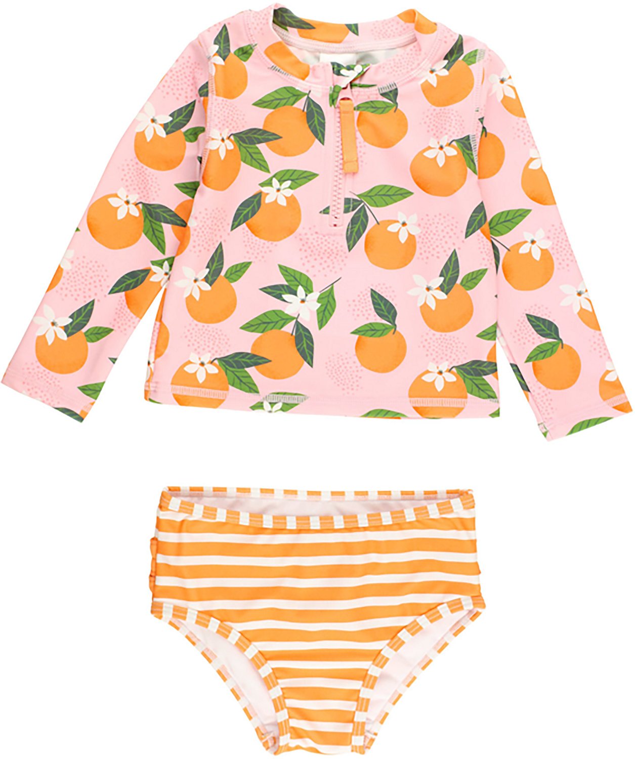 RuffleButts Girls' Long Sleeve Zipper Rash Guard Set - view number 3