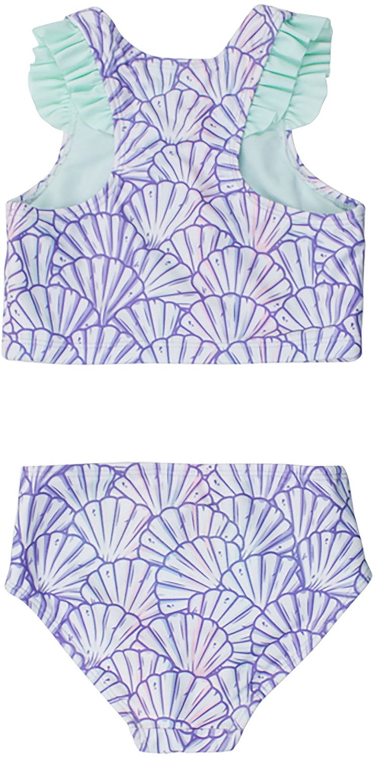 RuffleButts Girls' 4-7 Magical Mermaid Racerback Flutter Tankini - view number 2
