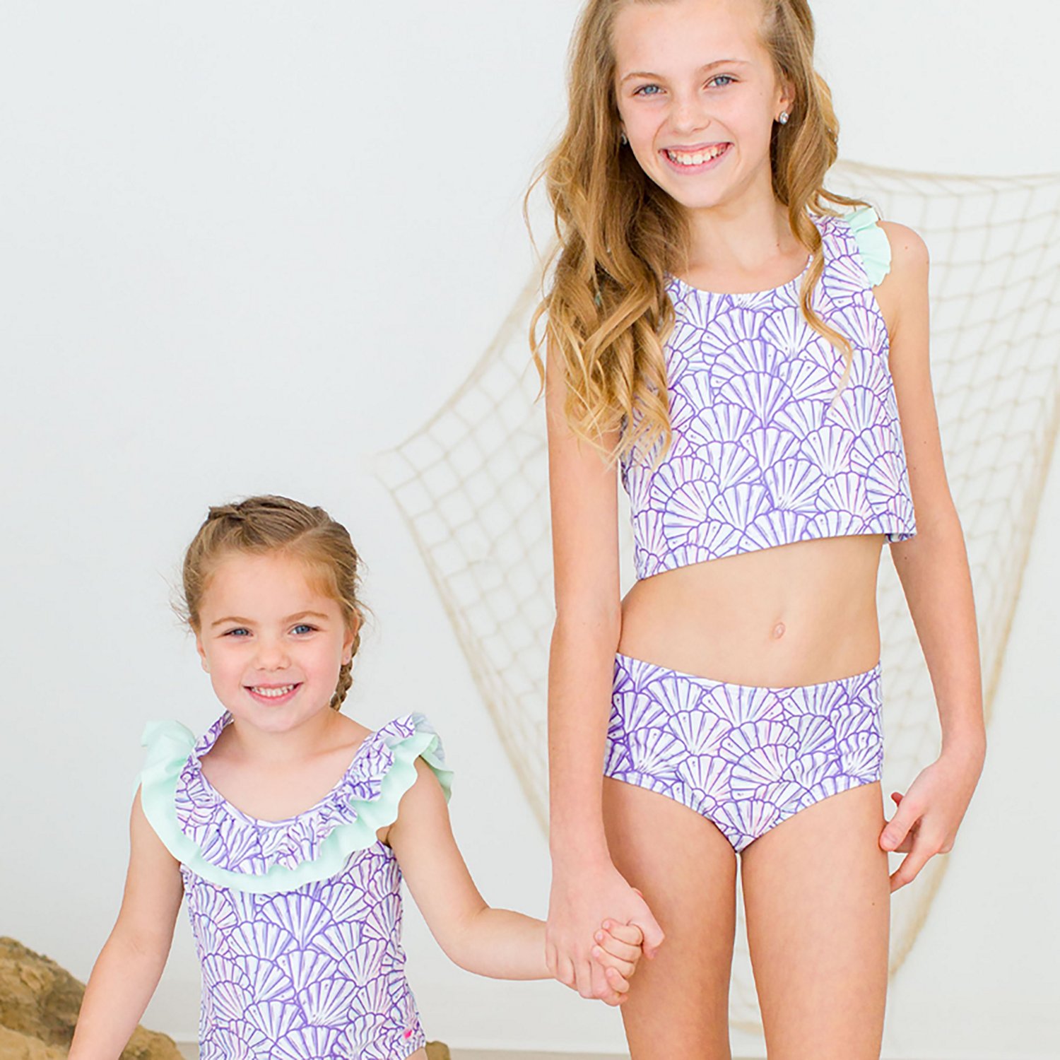 RuffleButts Girls' 4-7 Magical Mermaid Racerback Flutter Tankini - view number 3