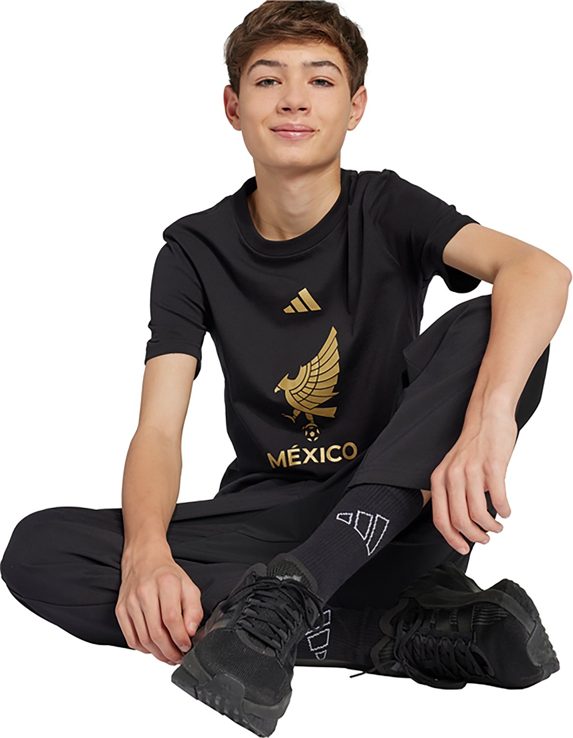 adidas Boys’ FMF Mexico Gold Kit DNA Graphic T-shirt  - view number 5
