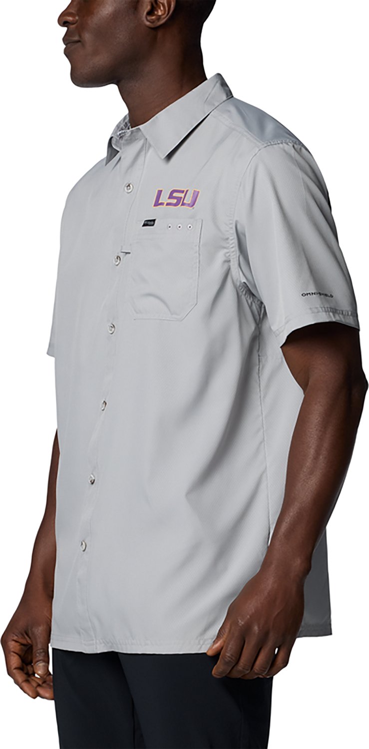 Columbia Sportswear Men's LSU Tigers Logo Slack Tide Camp Short Sleeve Shirt - view number 3