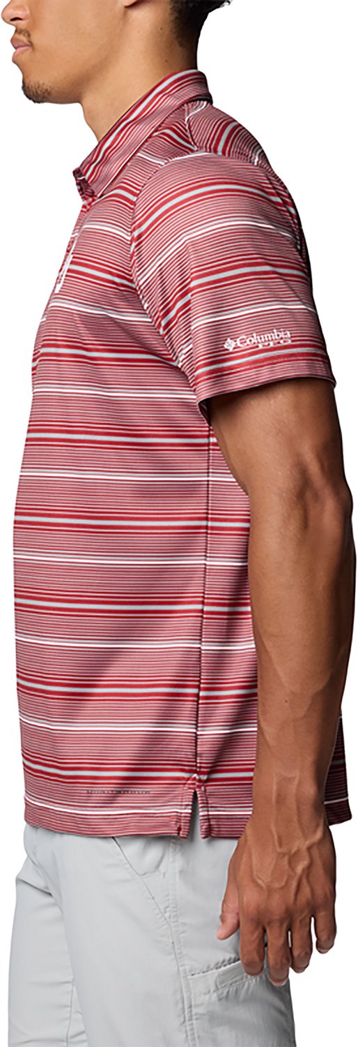 Columbia Oklahoma Sooners PFG Super Terminal Tackle Omni-Shade Stripe Polo