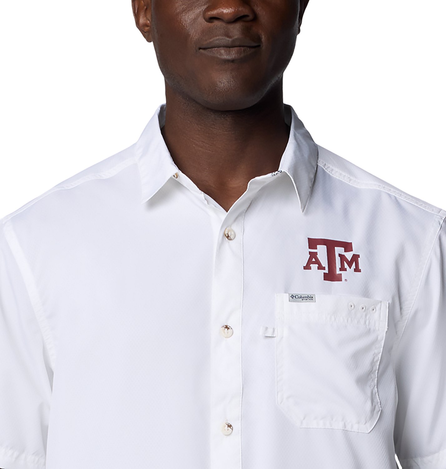 Columbia Sportswear Men's Texas A&M Aggies Logo Slack Tide Camp Short Sleeve Shirt                                               - view number 4