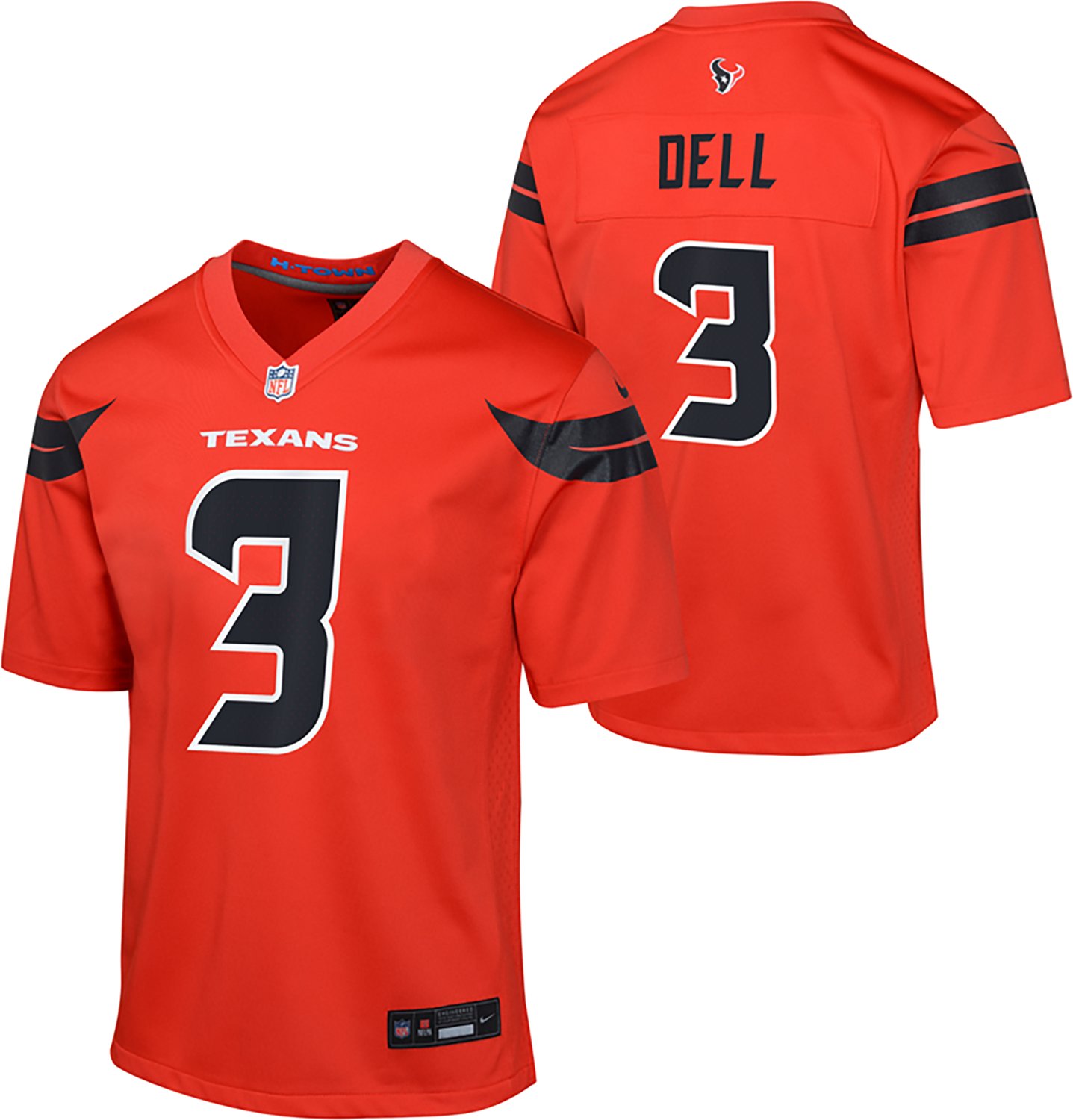Nike Boys' Houston Texans Tank Dell Alternate Game Jersey - view number 3