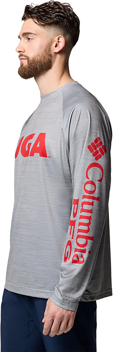 Columbia Sportswear Men's University of Georgia Collegiate PFG Terminal Tackle Heather Long Sleeve Graphic T-shirt - view number 3