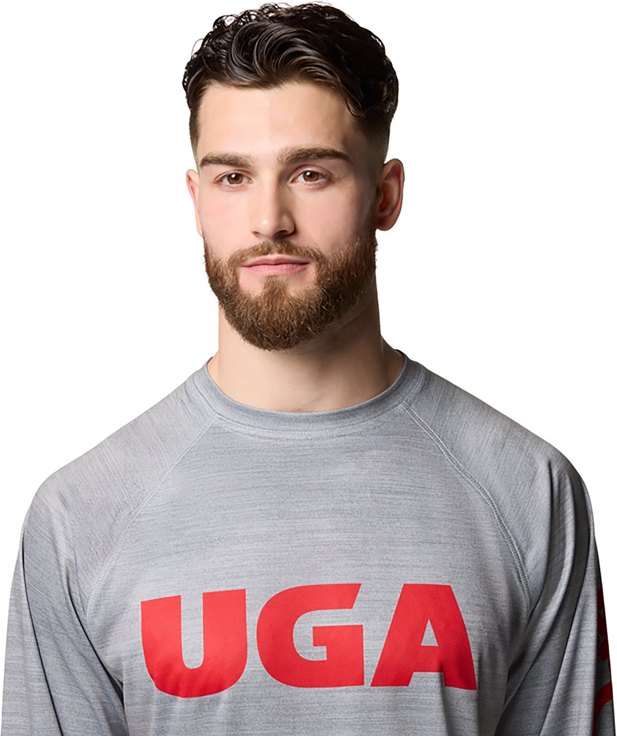 Columbia Sportswear Men's University of Georgia Collegiate PFG Terminal Tackle Heather Long Sleeve Graphic T-shirt - view number 4