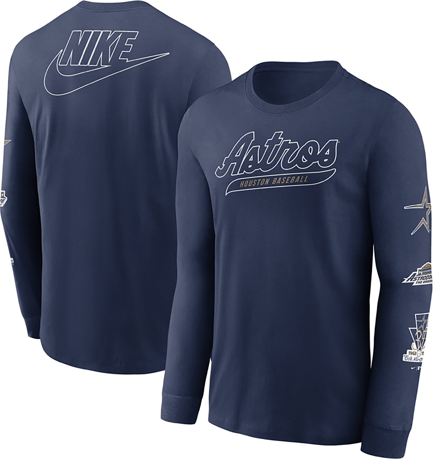 Nike Men's Houston Astros Cooperstown Knockout Long Sleeve T-shirt - view number 3