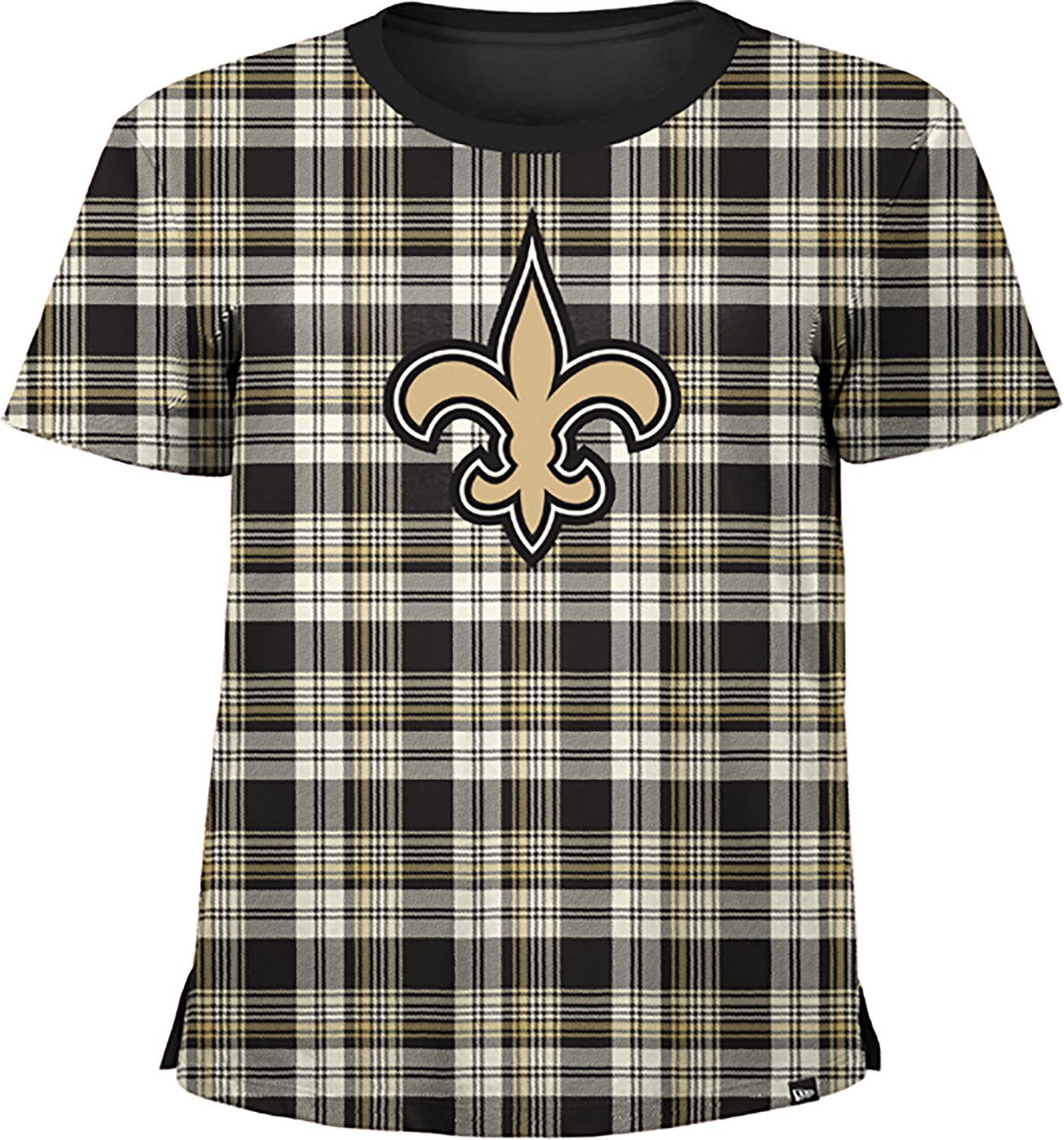 New Era Women's Saints Plaid Boxy Crop T-shirt - view number 3