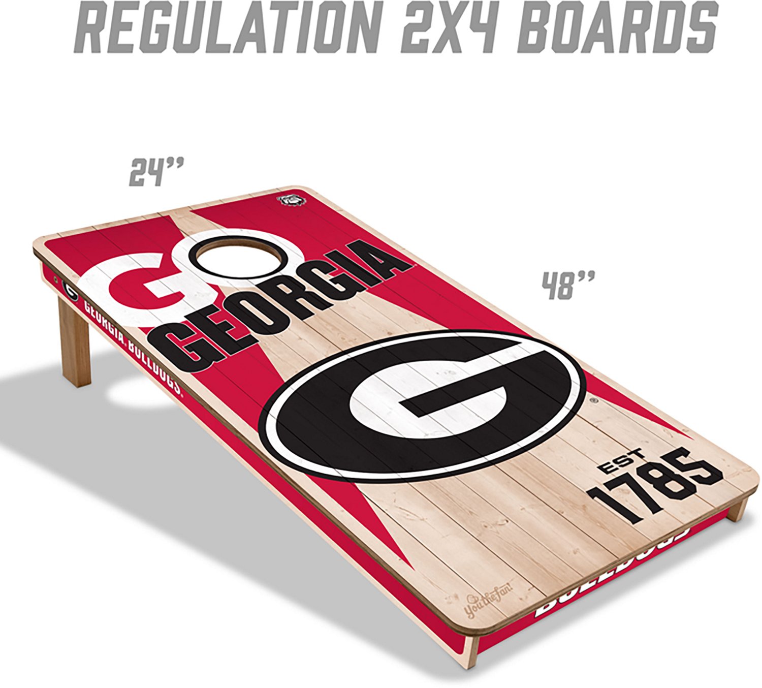 YouTheFan Georgia Bulldogs 2 ft x 4 ft Solid Wood Cornhole Set - view number 2