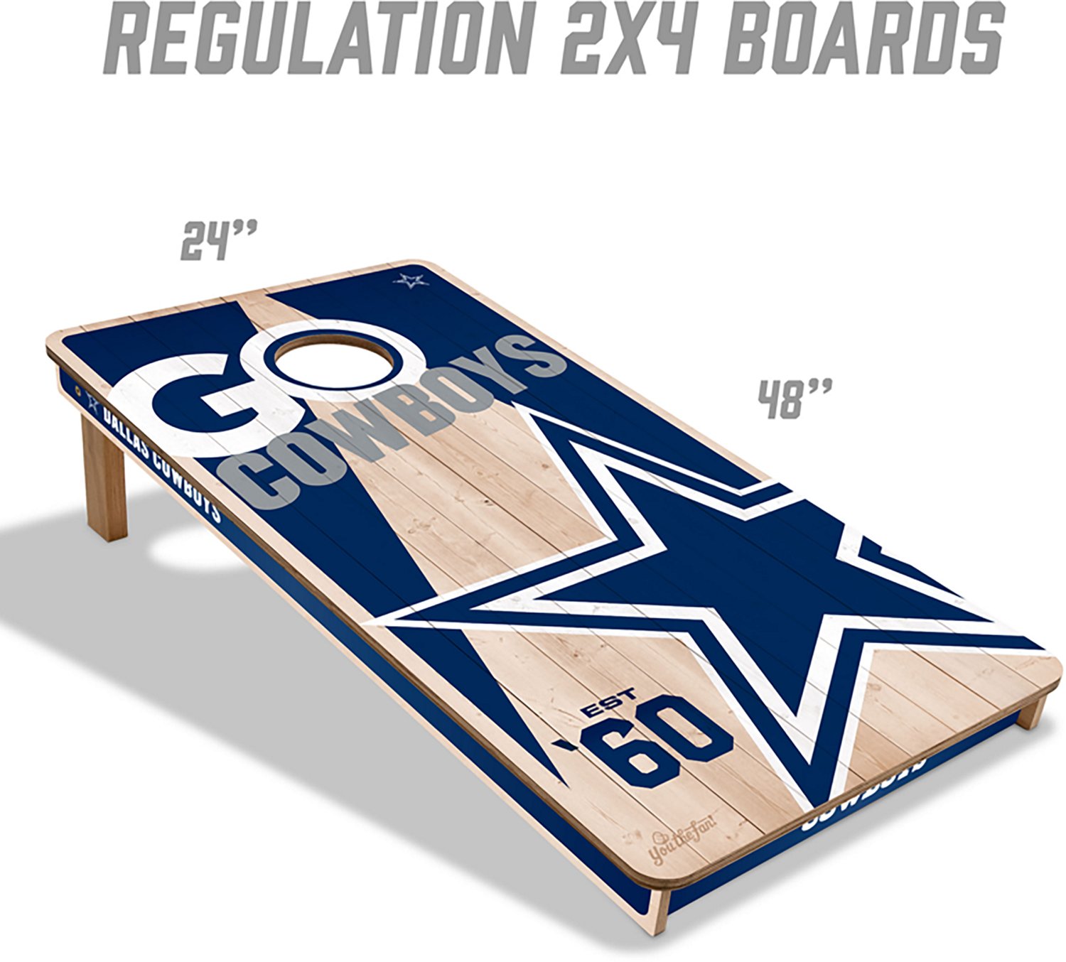 YouTheFan Dallas Cowboys 2 ft x 4 ft Solid Wood Cornhole Set - view number 2