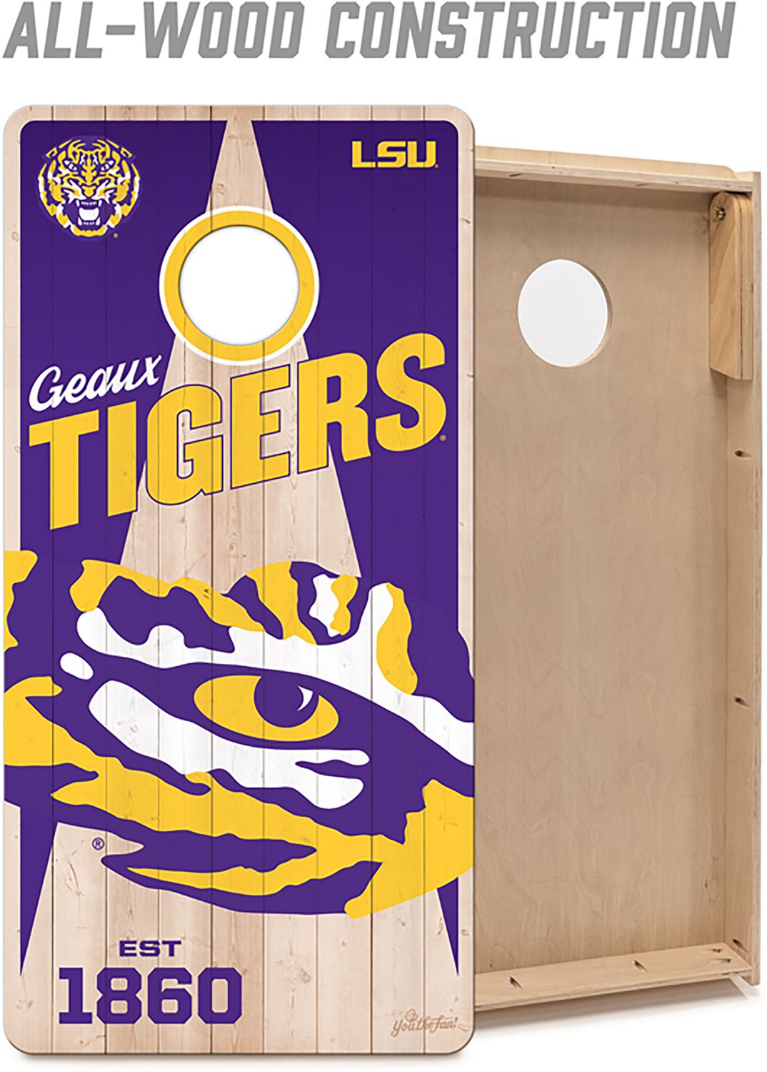 YouTheFan LSU Tigers 2 ft x 4 ft Solid Wood Cornhole Set - view number 3