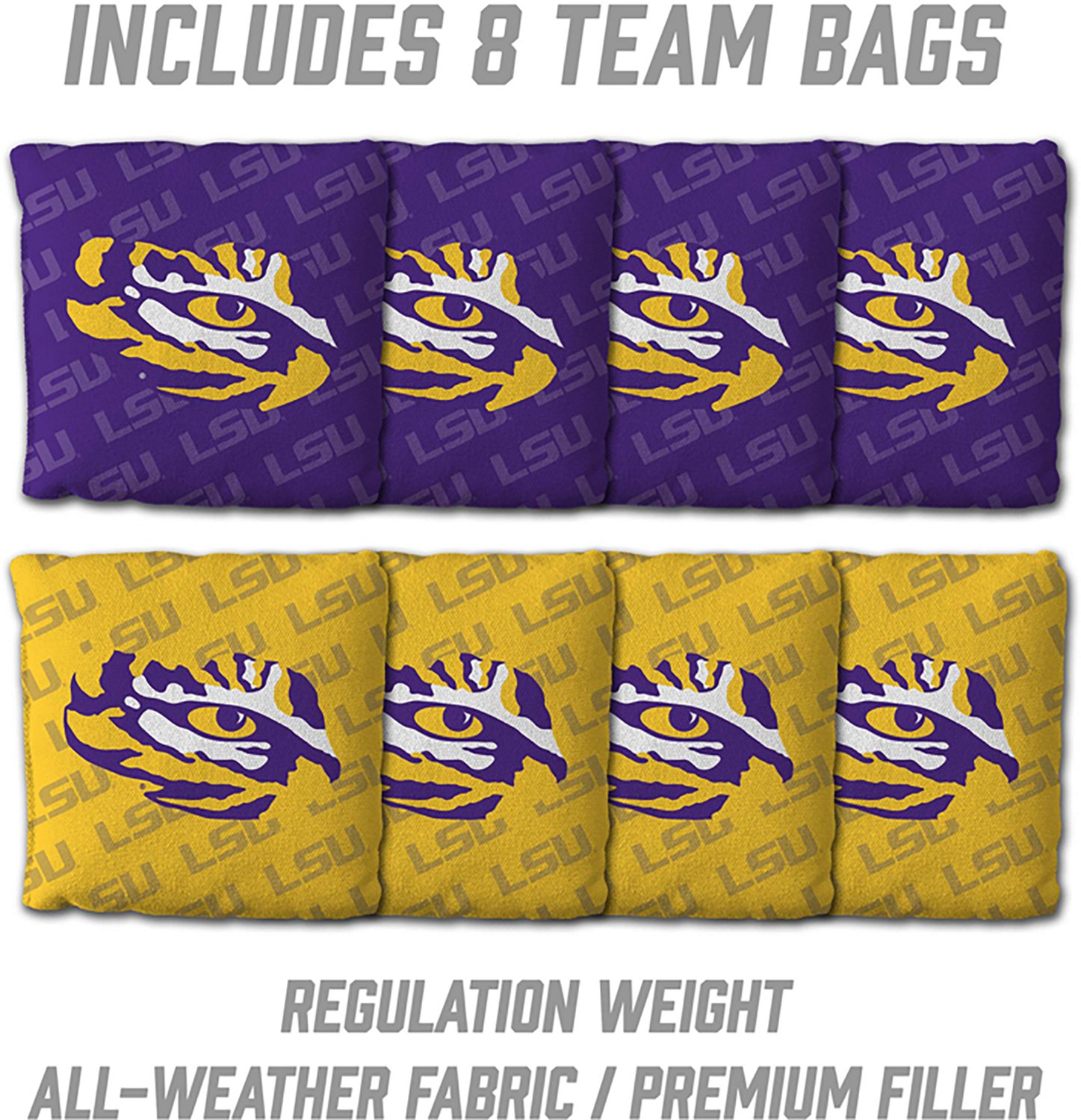 YouTheFan LSU Tigers 2 ft x 4 ft Solid Wood Cornhole Set - view number 5