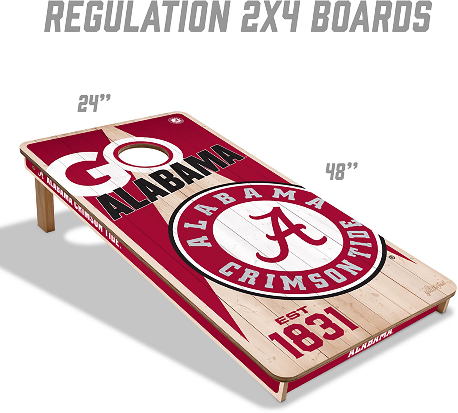 YouTheFan Alabama Crimson Tide 2 ft x 4 ft Solid Wood Cornhole Set - view number 2