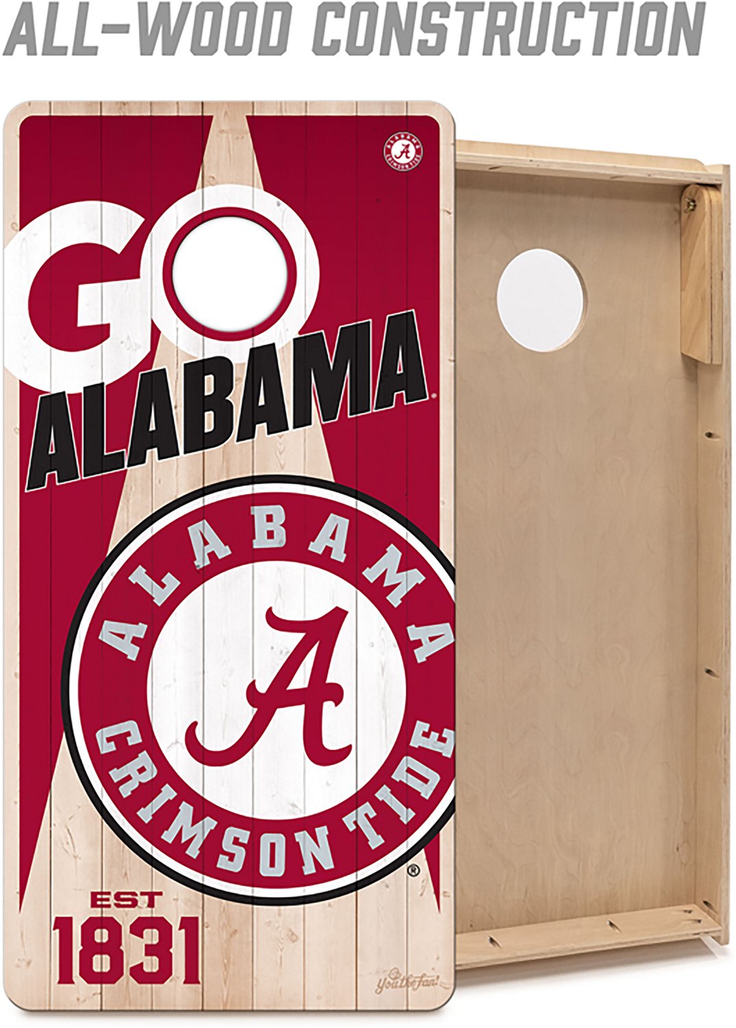 YouTheFan Alabama Crimson Tide 2 ft x 4 ft Solid Wood Cornhole Set - view number 3