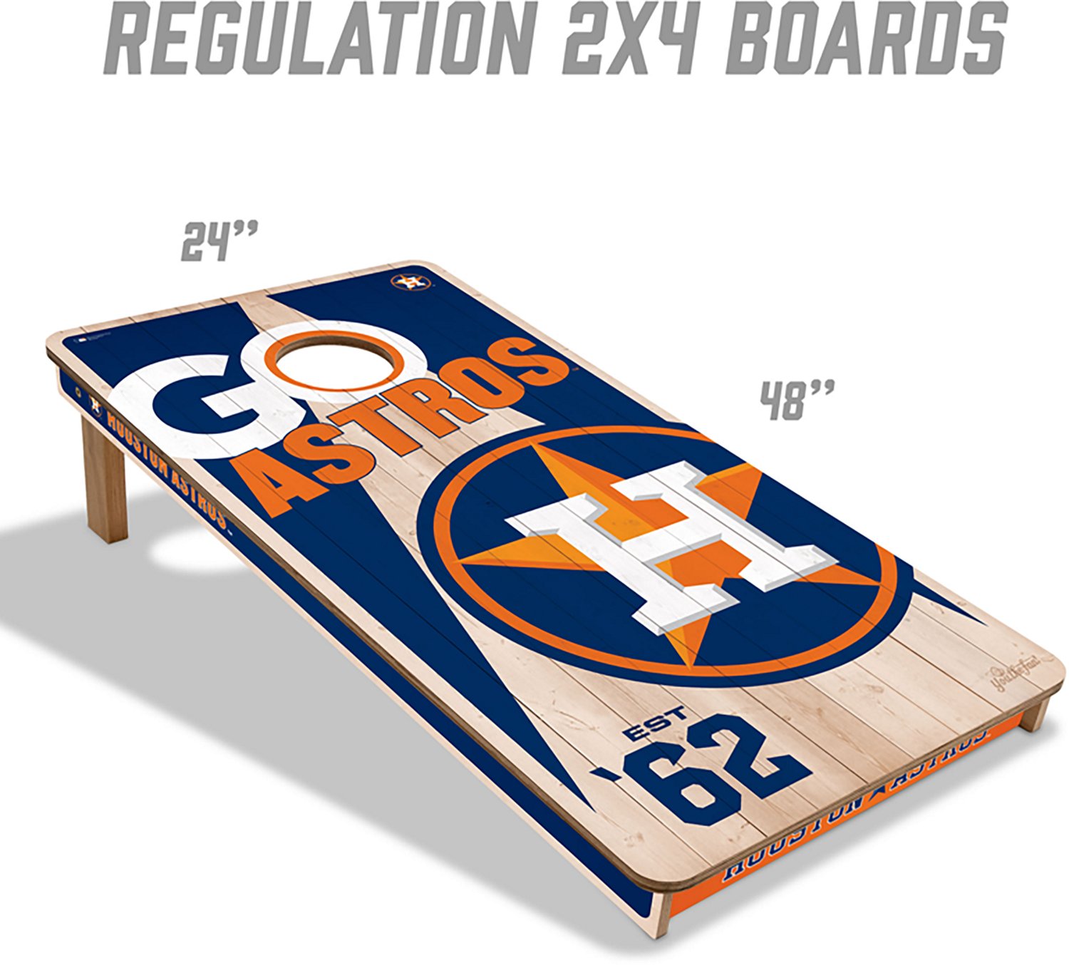 YouTheFan Houston Astros 2 ft x 4 ft Solid Wood Cornhole Set - view number 2