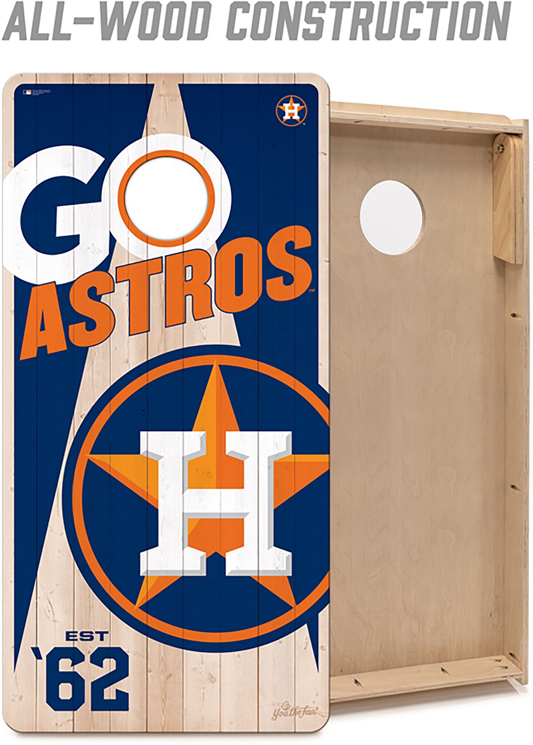 YouTheFan Houston Astros 2 ft x 4 ft Solid Wood Cornhole Set - view number 3