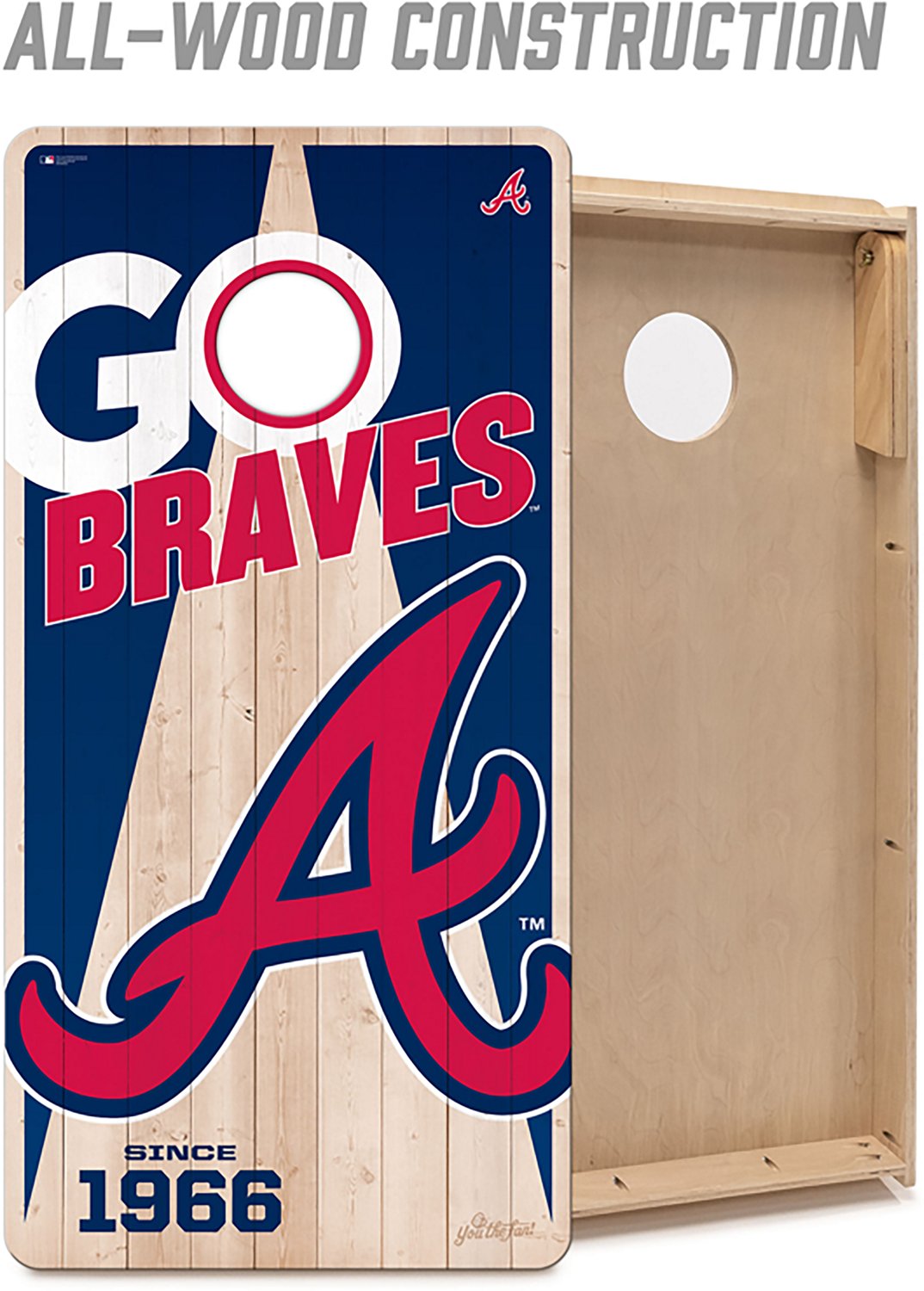 YouTheFan Atlanta Braves 2 ft x 4 ft Solid Wood Cornhole Set - view number 3