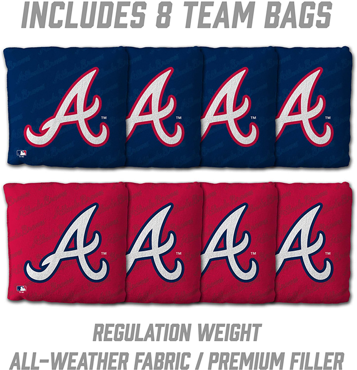 YouTheFan Atlanta Braves 2 ft x 4 ft Solid Wood Cornhole Set - view number 5