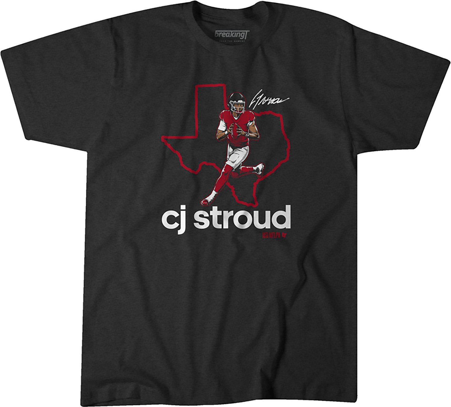BreakingT Men's Houston Texans C.J. Stroud State Outline T-shirt - view number 2