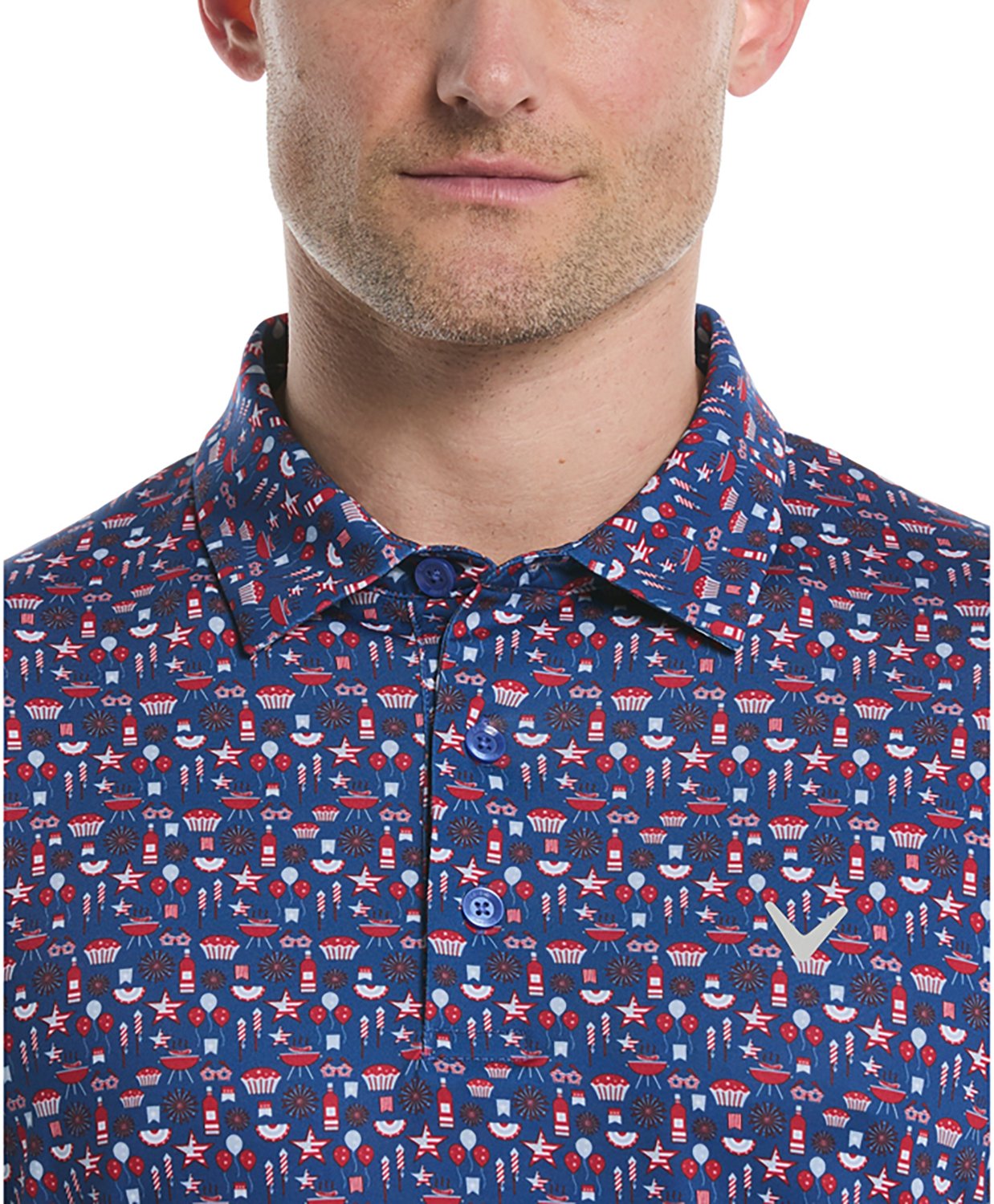 Callaway Golf Men's Americana Print Short Sleeve Polo Shirt - view number 3
