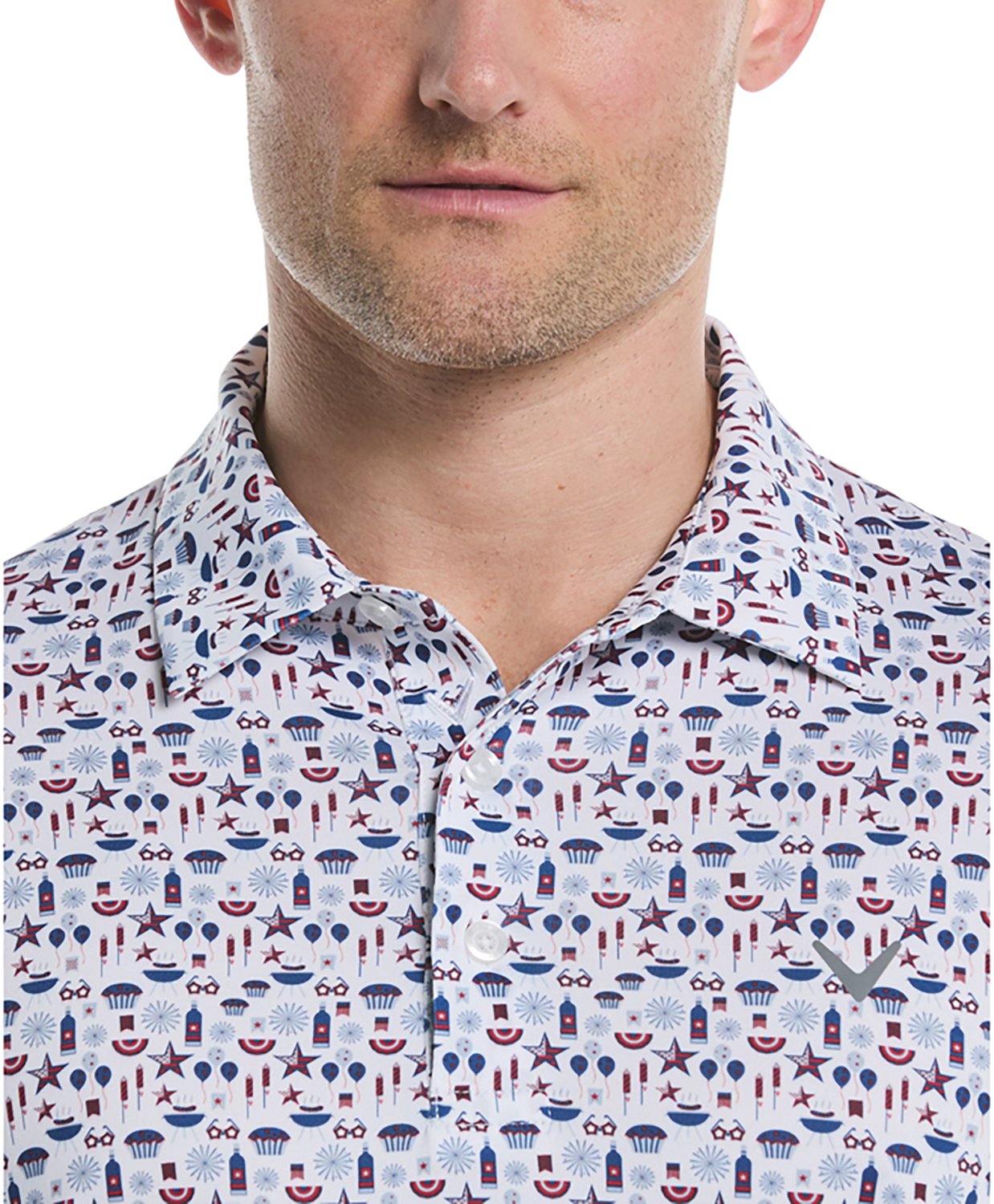 Callaway Golf Men's Americana Print Short Sleeve Polo Shirt - view number 4