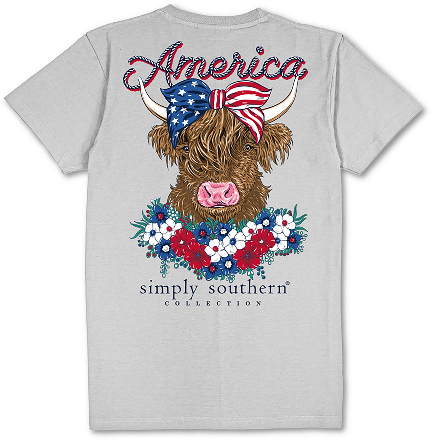 Simply Southern Girls' American Cow Short Sleeve T-shirt - view number 2