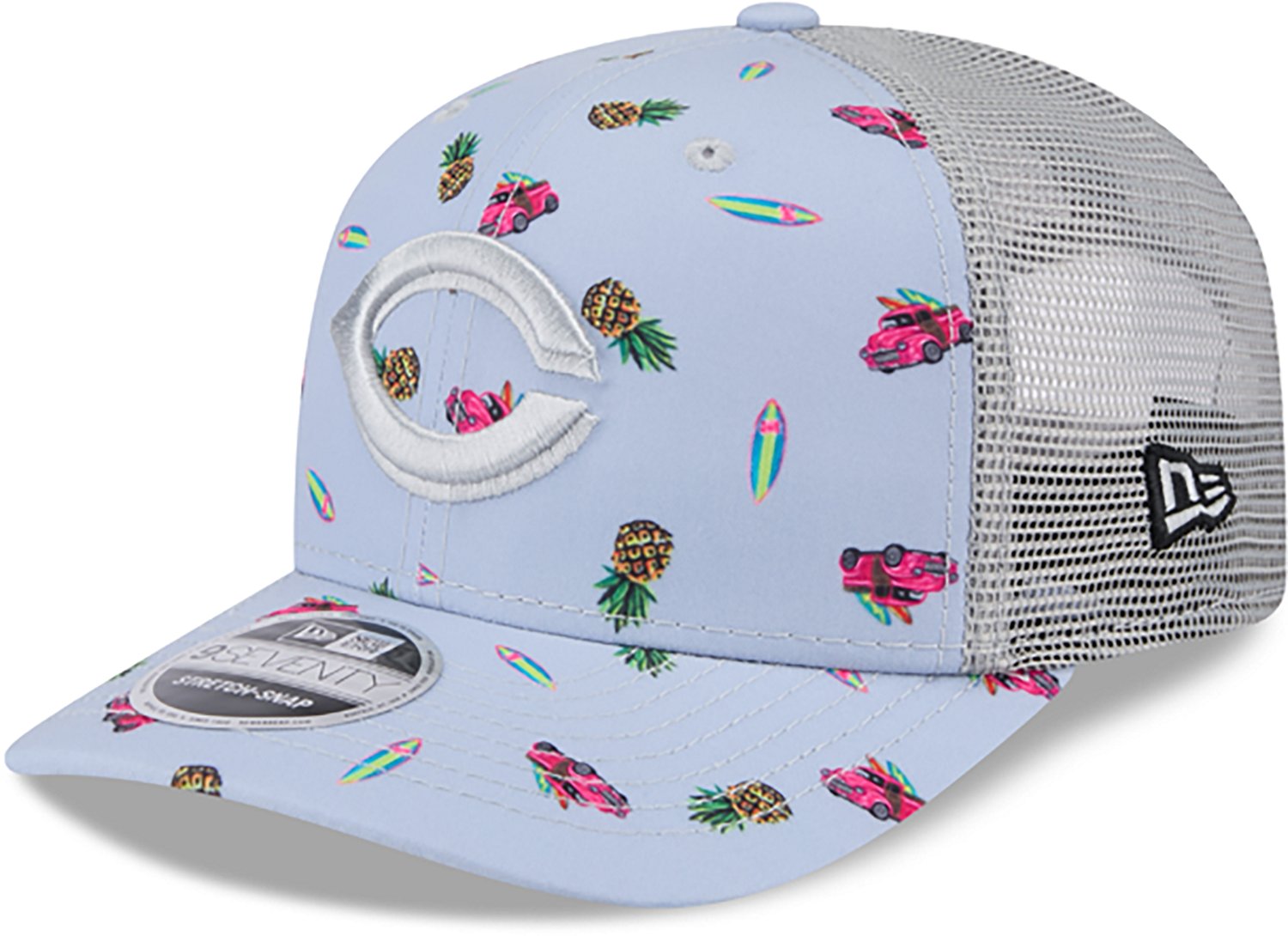 New Era Men's Cincinnati Reds Pineapple Pattern 9SEVENTY Cap  - view number 5