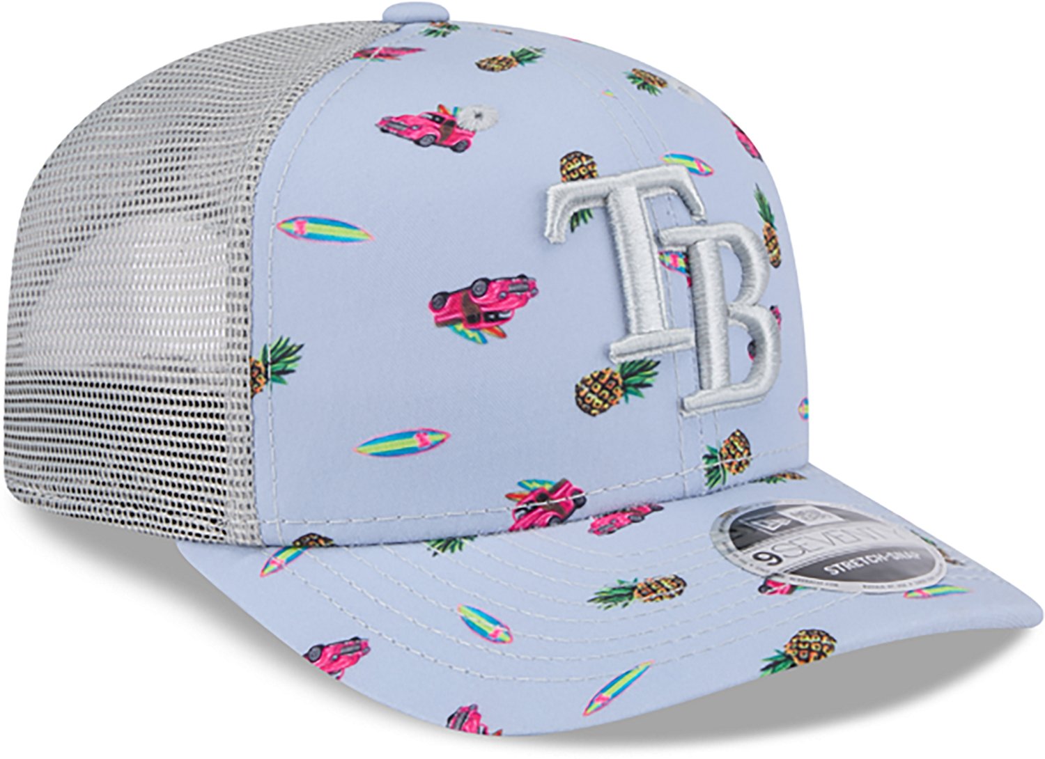 New Era Men's Tampa Bay Rays Pineapple Pattern 9SEVENTY Cap  - view number 4