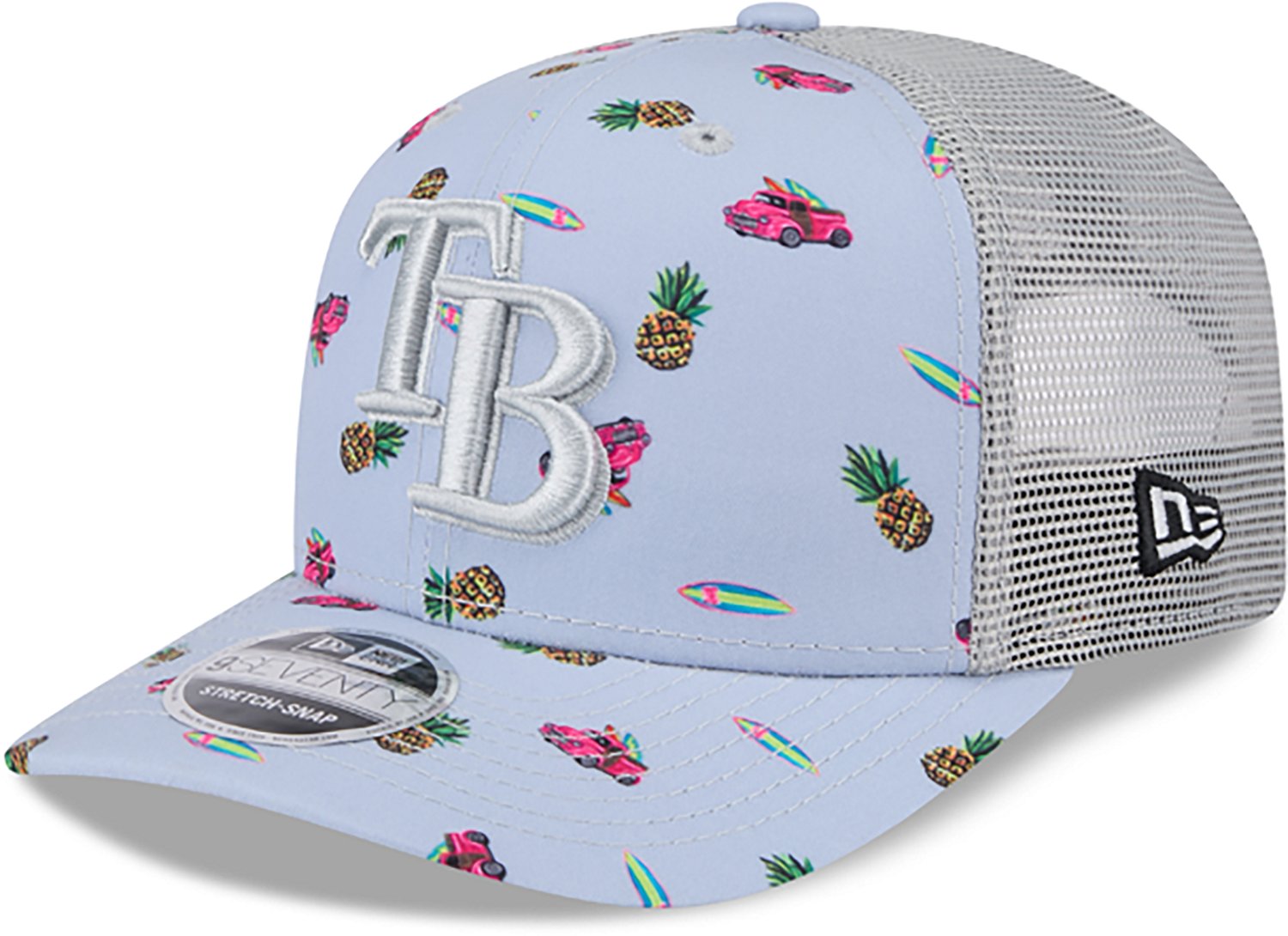 New Era Men's Tampa Bay Rays Pineapple Pattern 9SEVENTY Cap  - view number 5