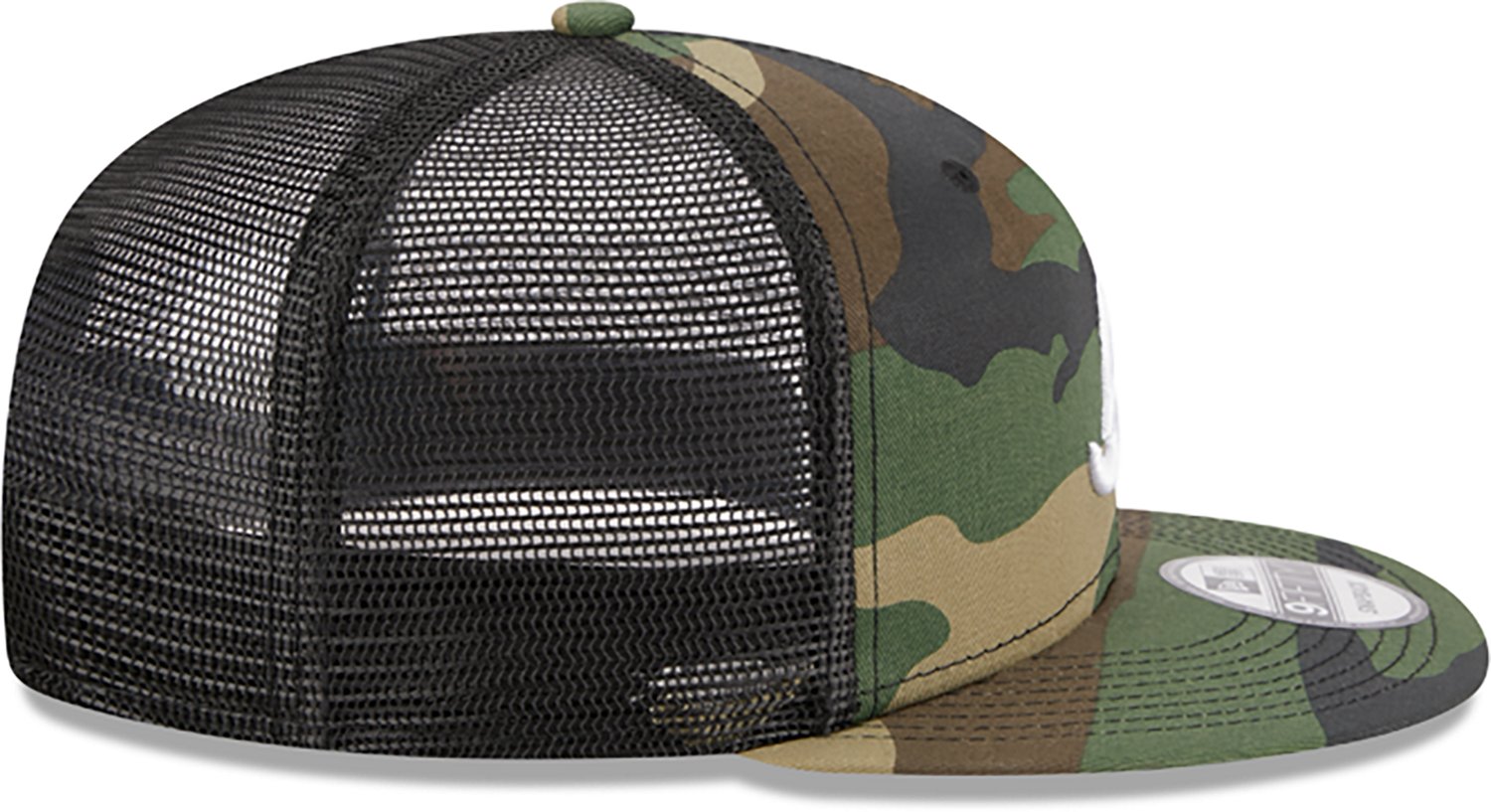 New Era Adults' Braves Evergreen Camo 9FIFTY Trucker Cap - view number 3